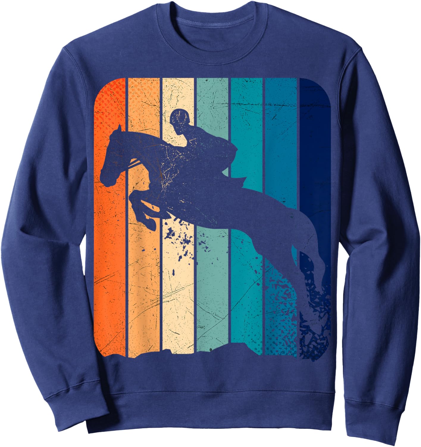 Girl Horse Stadium Jumping Equestrian Shirt Vintage Dressage Sweatshirt - Sweatshirt | Navy