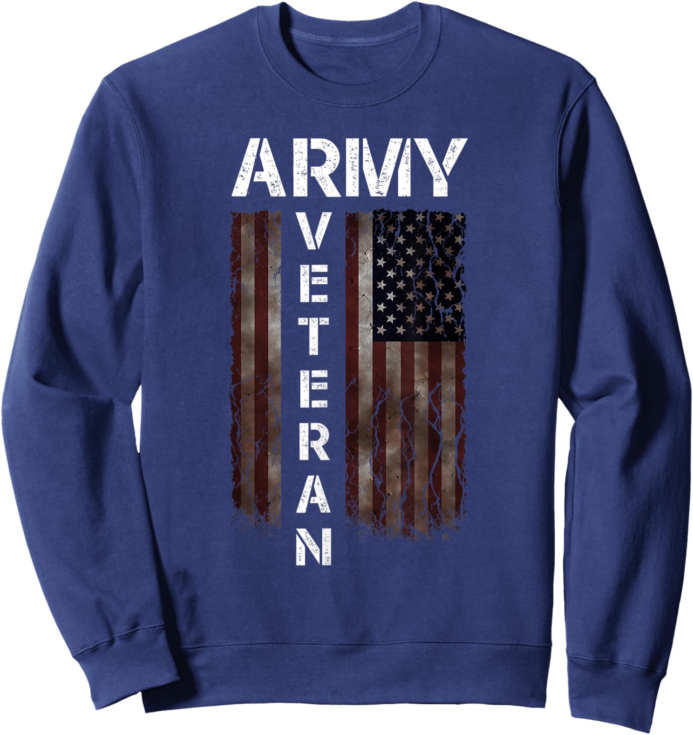 Cool American (USA) Flag - Proud Us Army Veteran Gift Sweatshirt - Sweatshirt | Navy