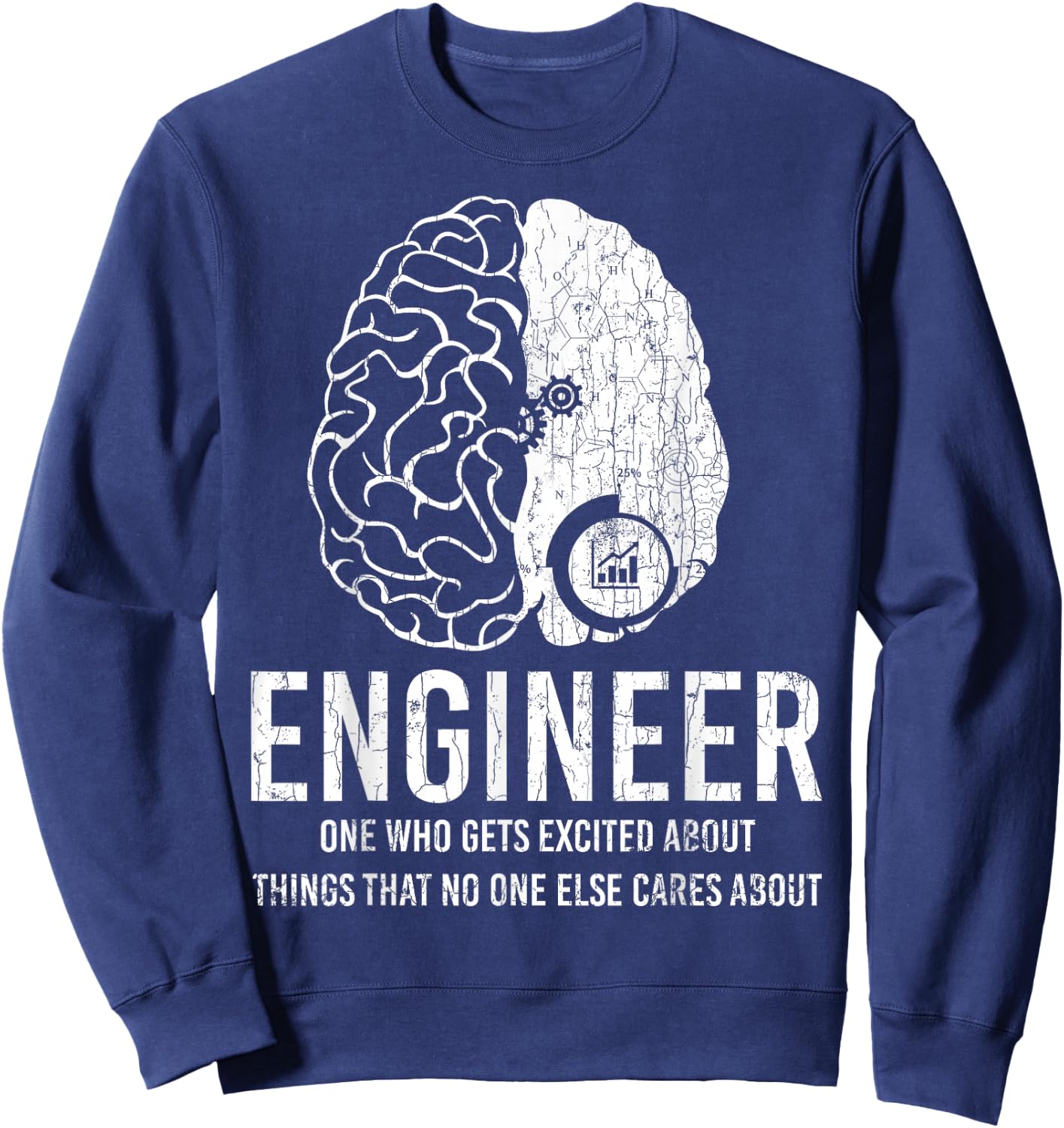 Funny Engineer Gifts & More Engineer Definition Funny Engineering Graphic Sweatshirt - Sweatshirt | Navy
