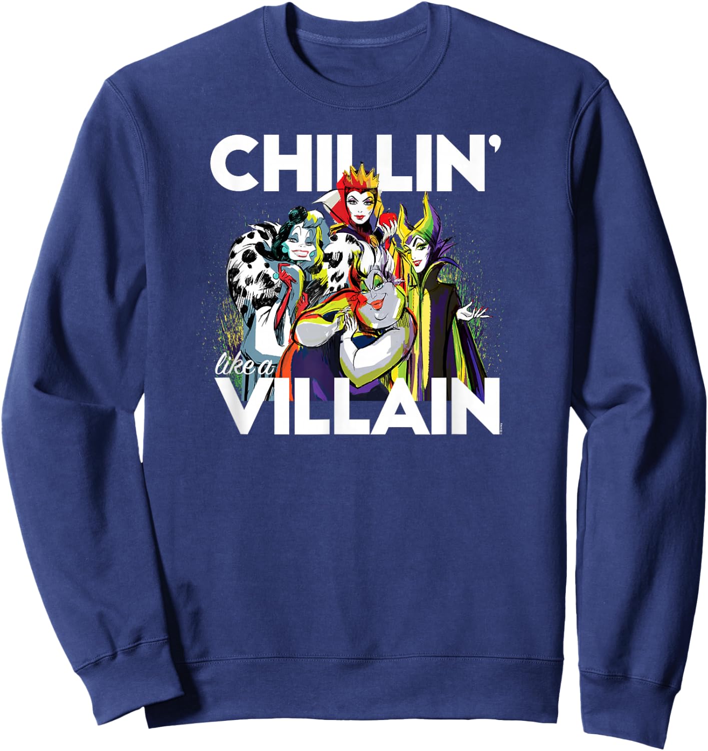 Disney Villains - Cruella Evil Queen Ursula Maleficent Sweatshirt - Sweatshirt | Navy