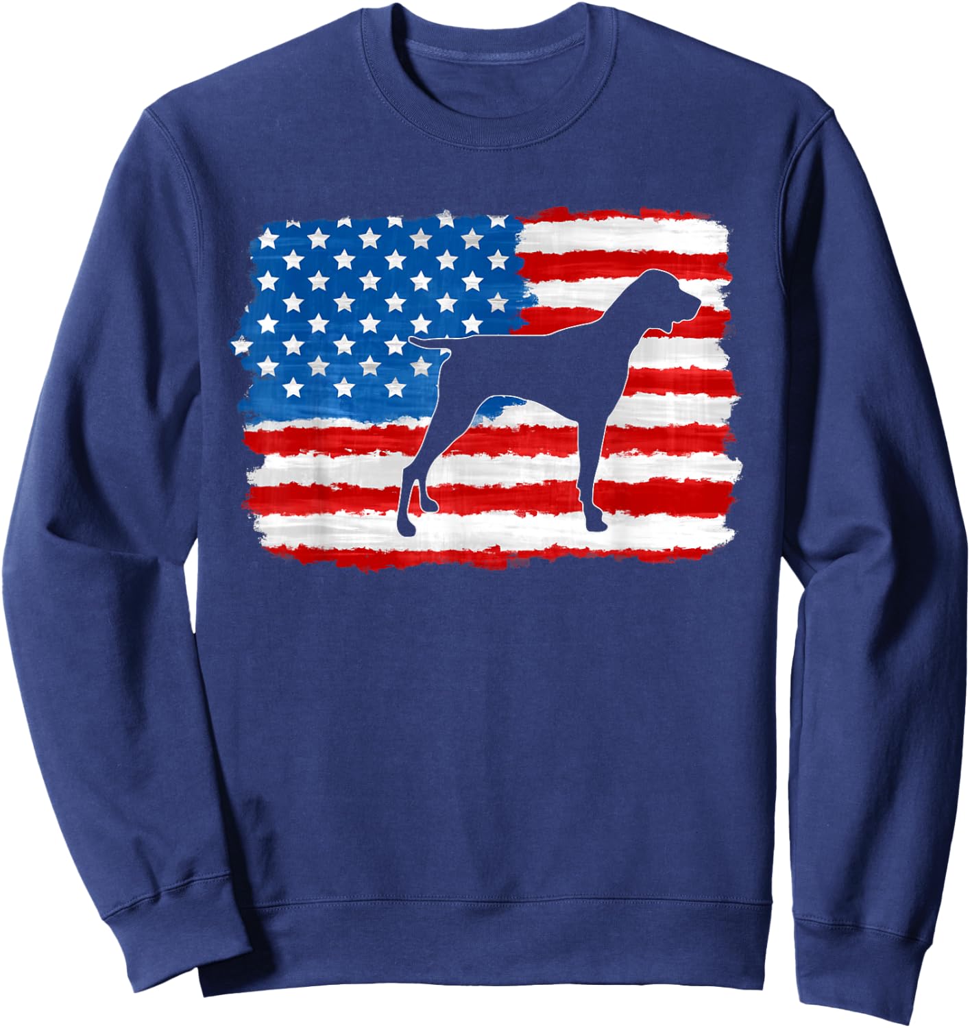 German Shorthaired Pointer 4th of July American Flag GSP Dog Sweatshirt - Sweatshirt | Navy