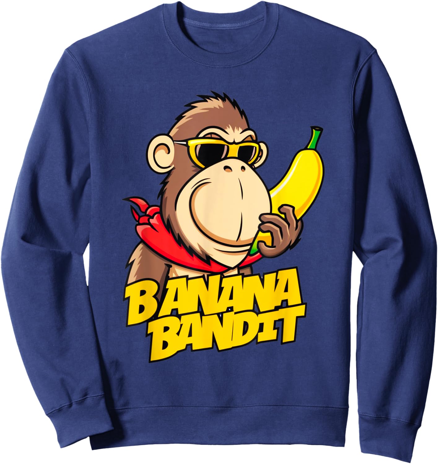 Funny Banana Bandit Foodie Monkey Gift Women Kids Sweatshirt - Sweatshirt | Navy
