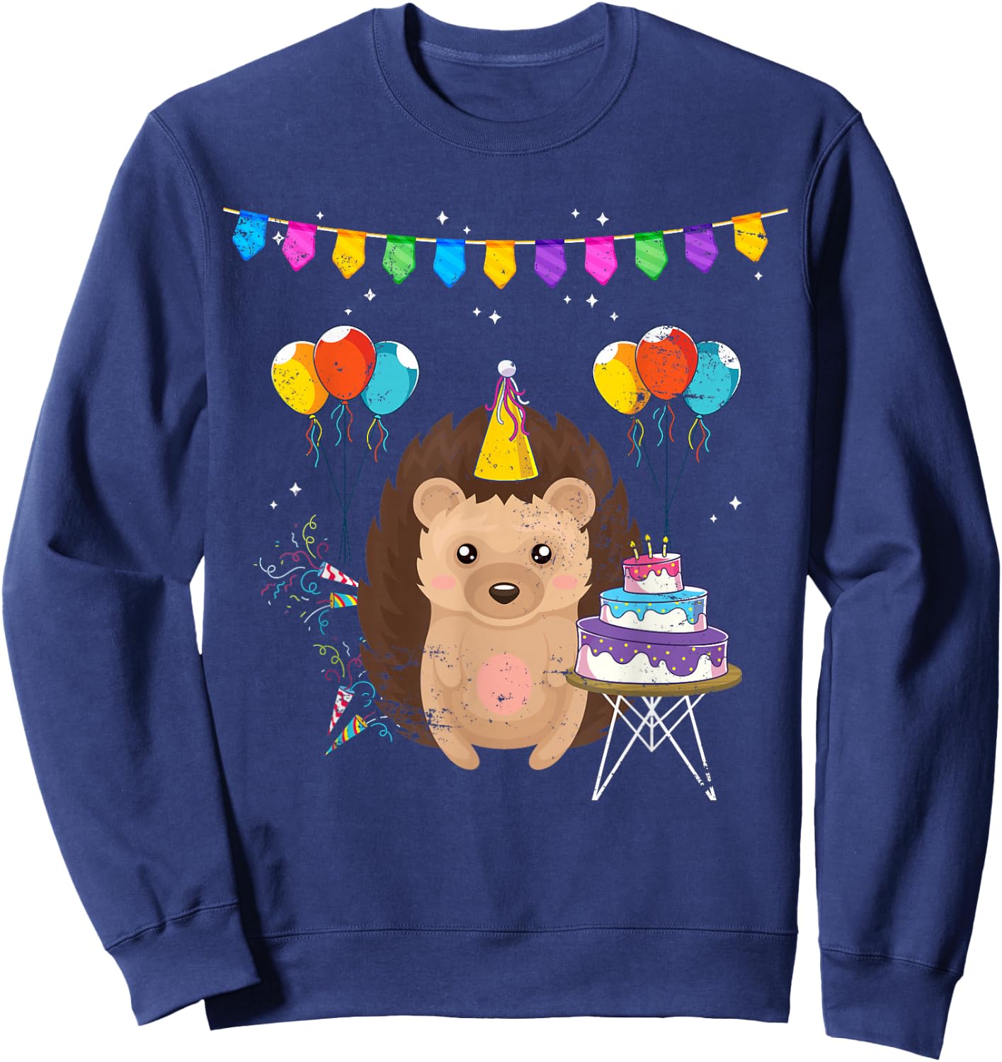 Forest Dwellers Animal Lover Forest Animal Children's Birthday Hedgehog Sweatshirt - Sweatshirt | Navy