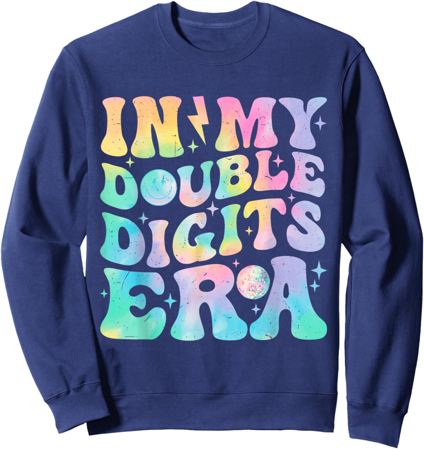 in My Double Digits Era Birthday Tie Dye Girls Sweatshirt - Sweatshirt | Navy