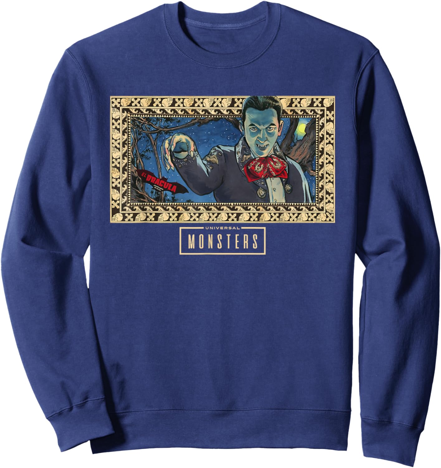 Universal Monsters Dracula Charro Negro Sweatshirt - Sweatshirt | Navy
