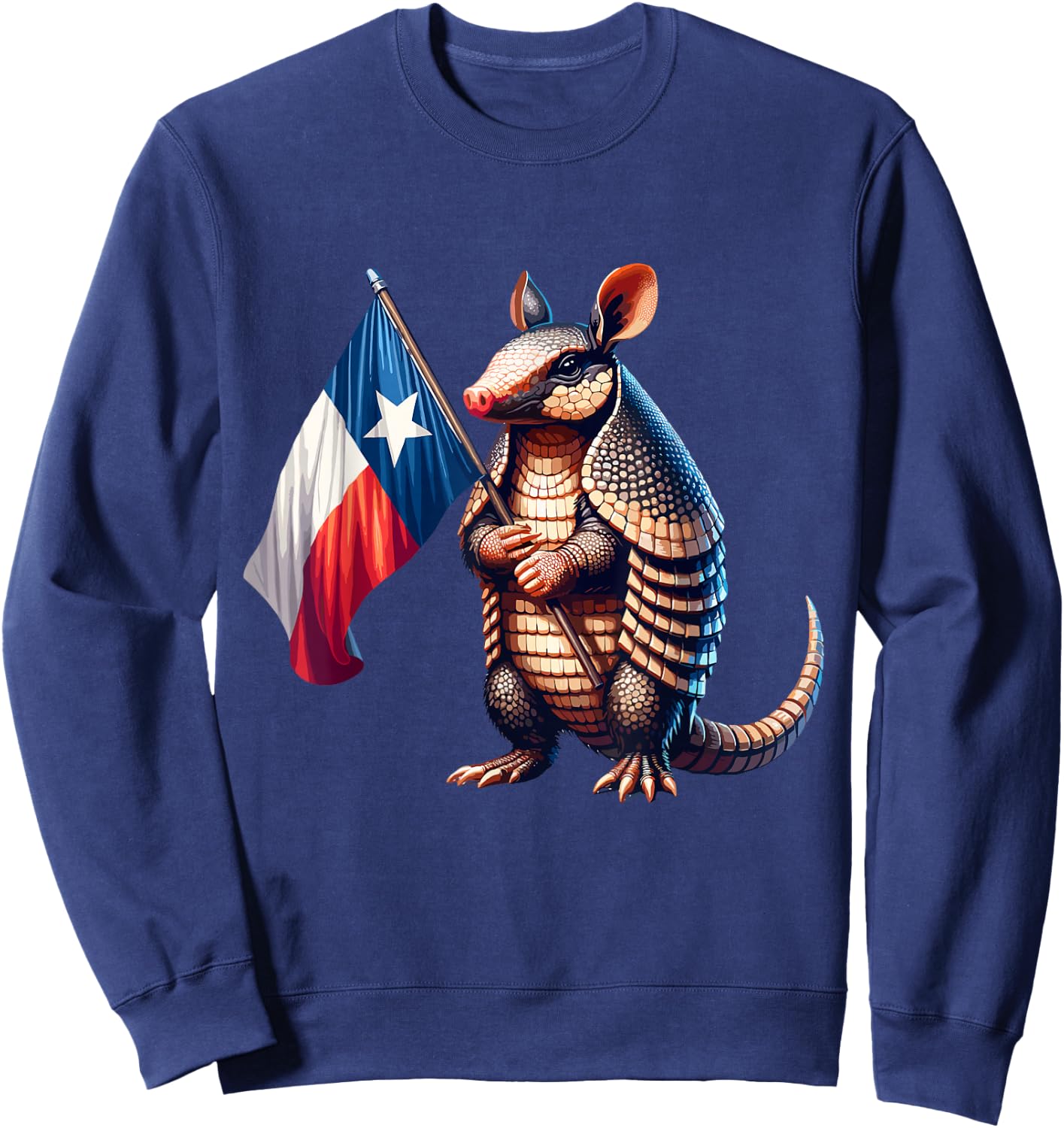 Texas Flag Texan Armadillo Sweatshirt - Sweatshirt | Navy