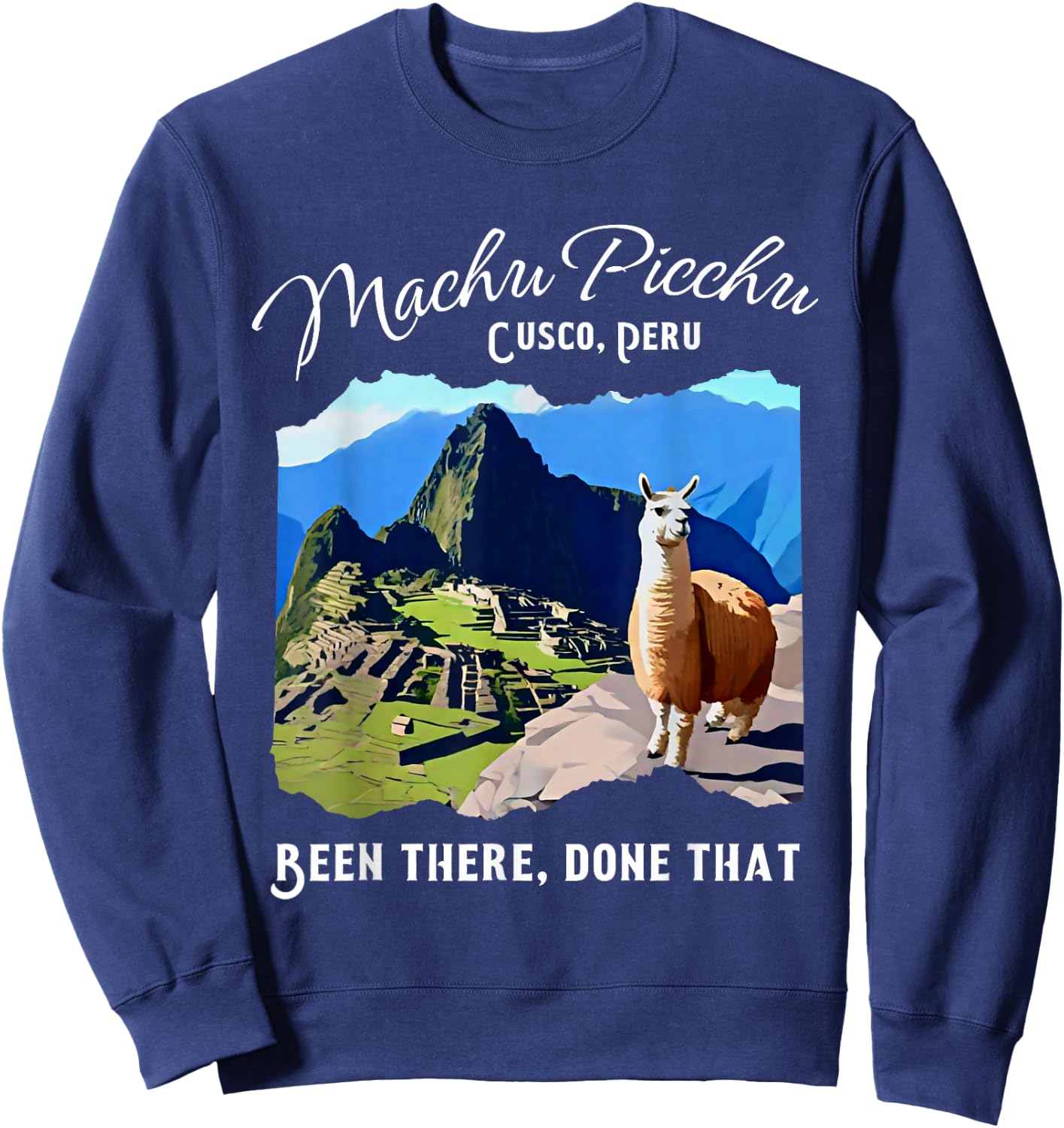 Peru Cusco Llama Souvenir Machu Picchu Sweatshirt - Sweatshirt | Navy