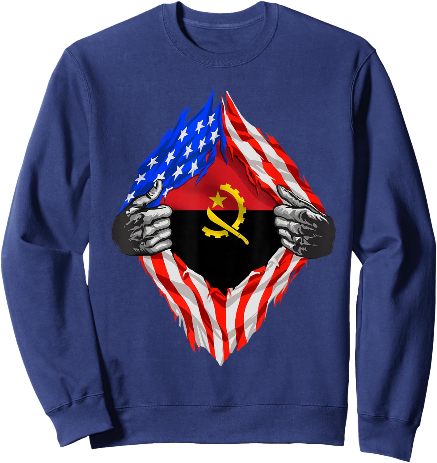 Angola Shirt Super Angola Flag Central Africa Angolan Roots Sweatshirt - Sweatshirt | Navy