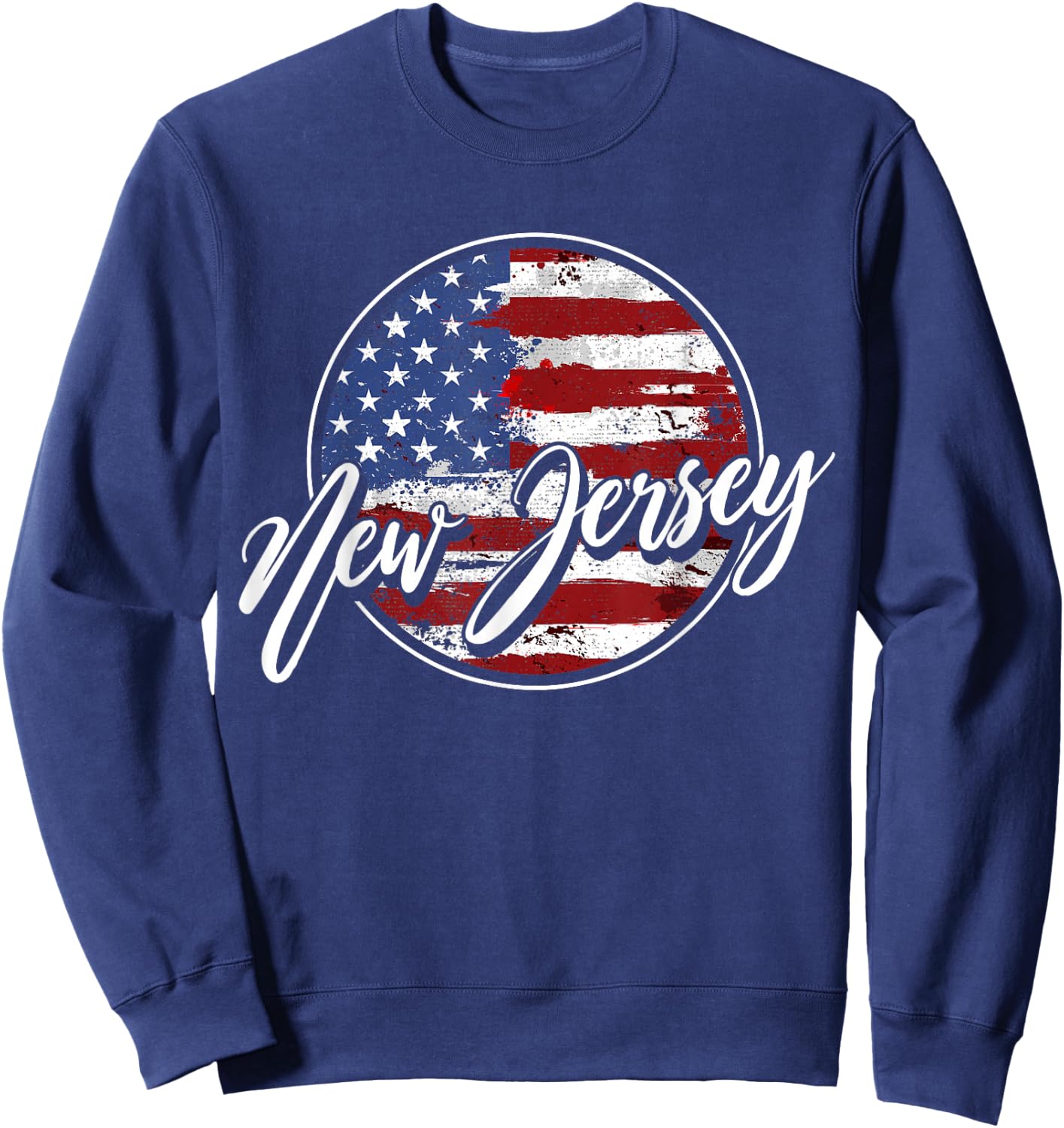 Retro & Retro USA New Jersey - Women's Classic Fit Black Short Sleeve - Small Sweatshirt - Sweatshirt | Navy