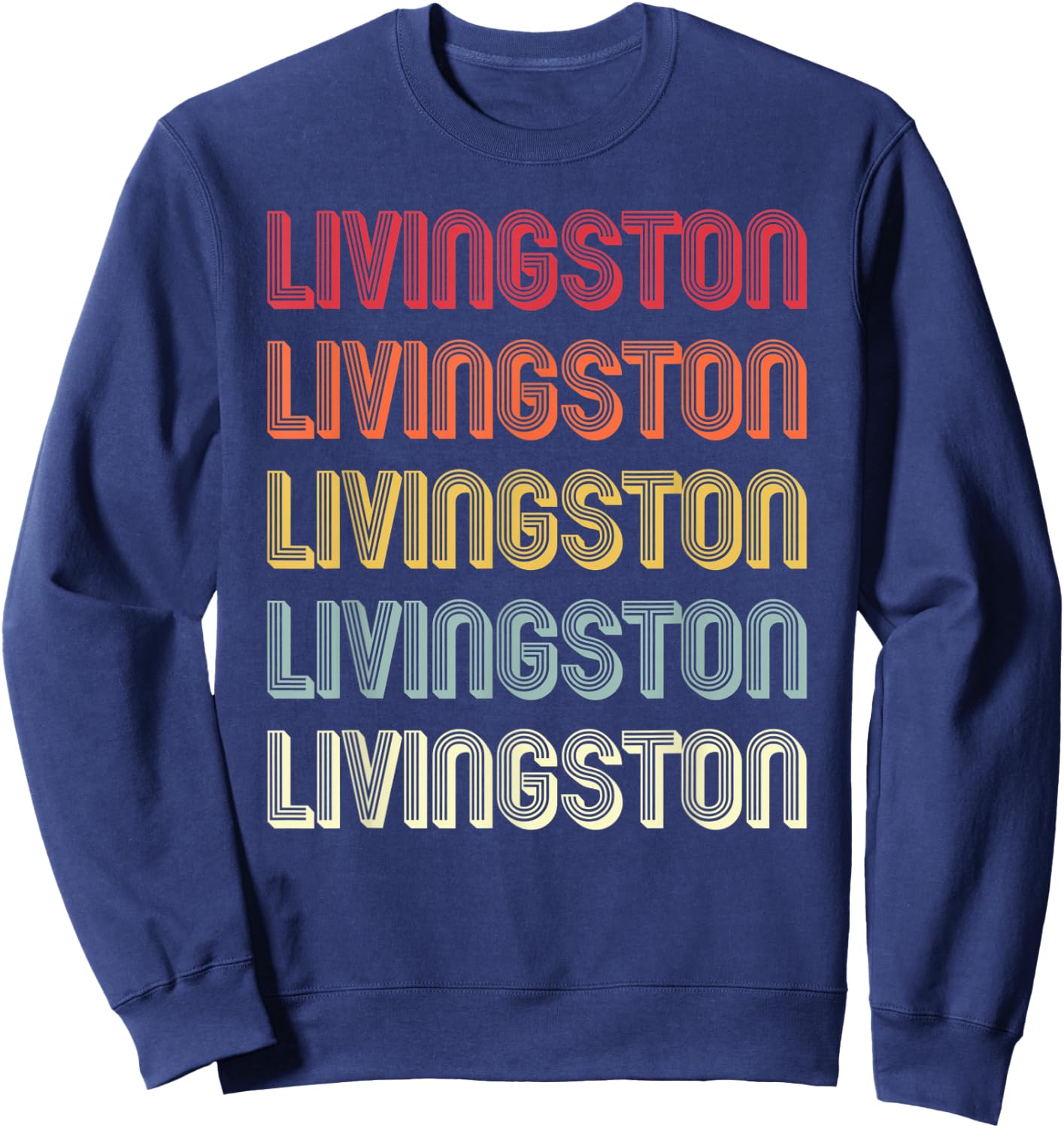 LIVINGSTON Gift Surname Funny Retro Vintage Birthday Reunion Sweatshirt - Sweatshirt | Navy