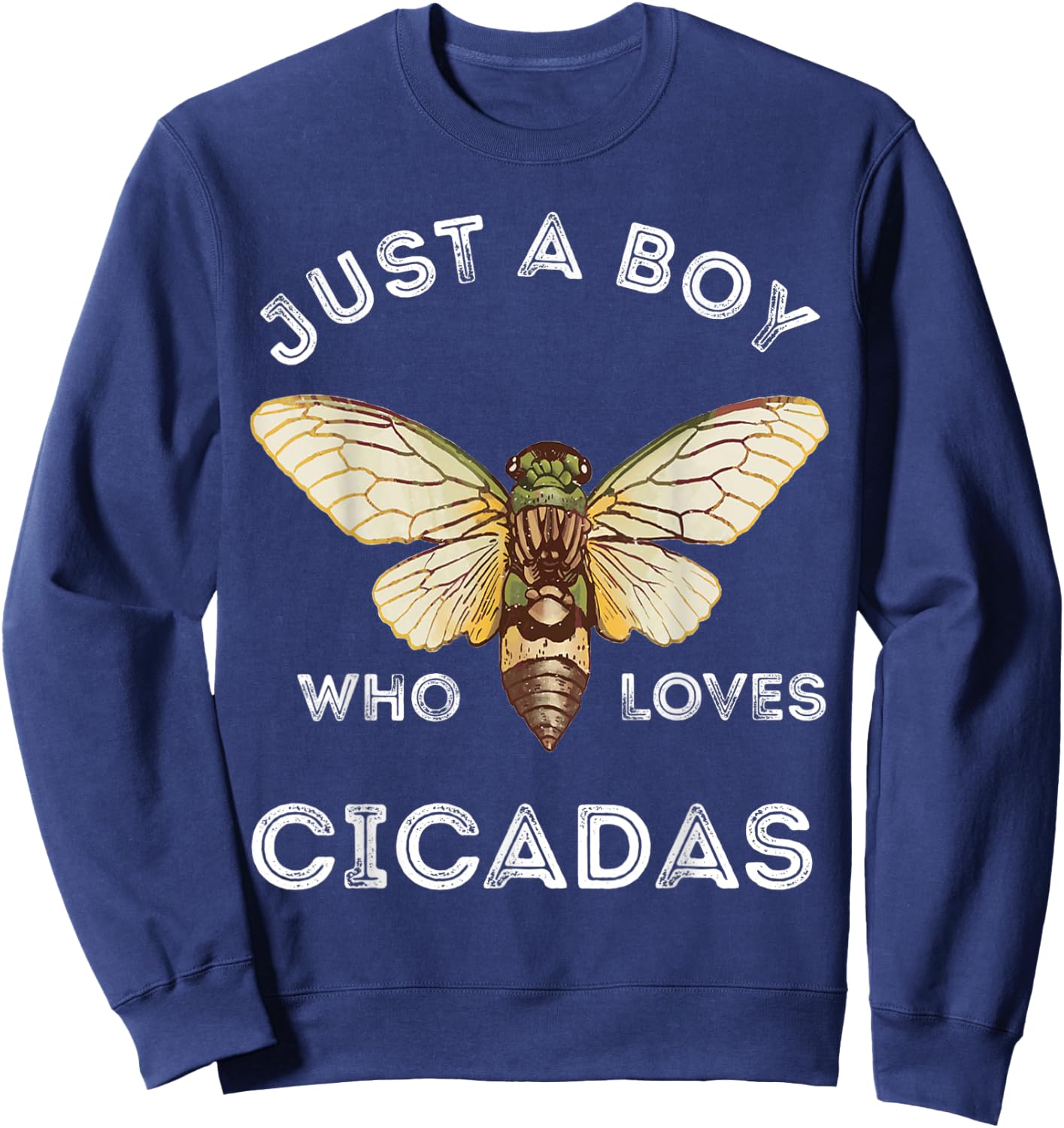 Just A Boy Who Loves Cicadas Insect Magicicada Bug Brood Sweatshirt - Sweatshirt | Navy