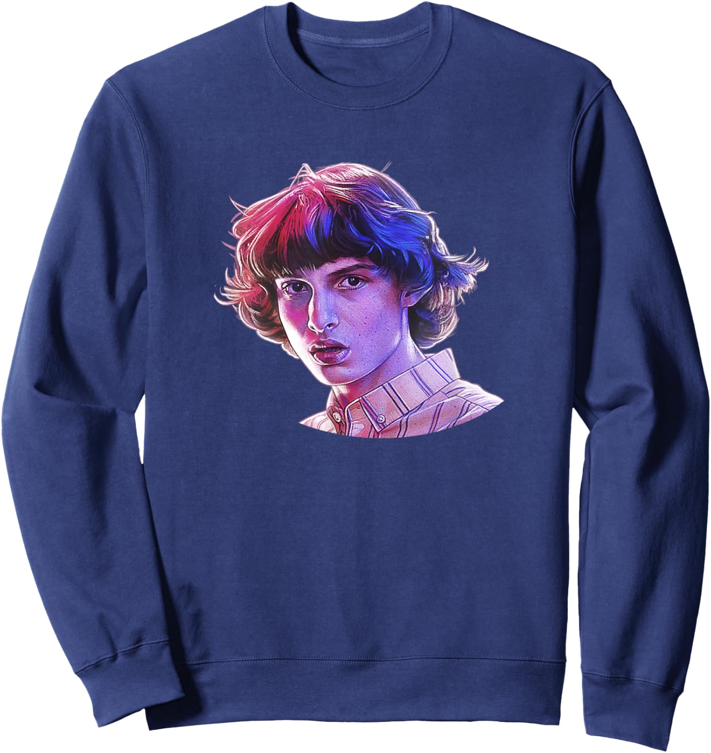 Stranger Things Mike's Big Face Sweatshirt - Sweatshirt | Navy