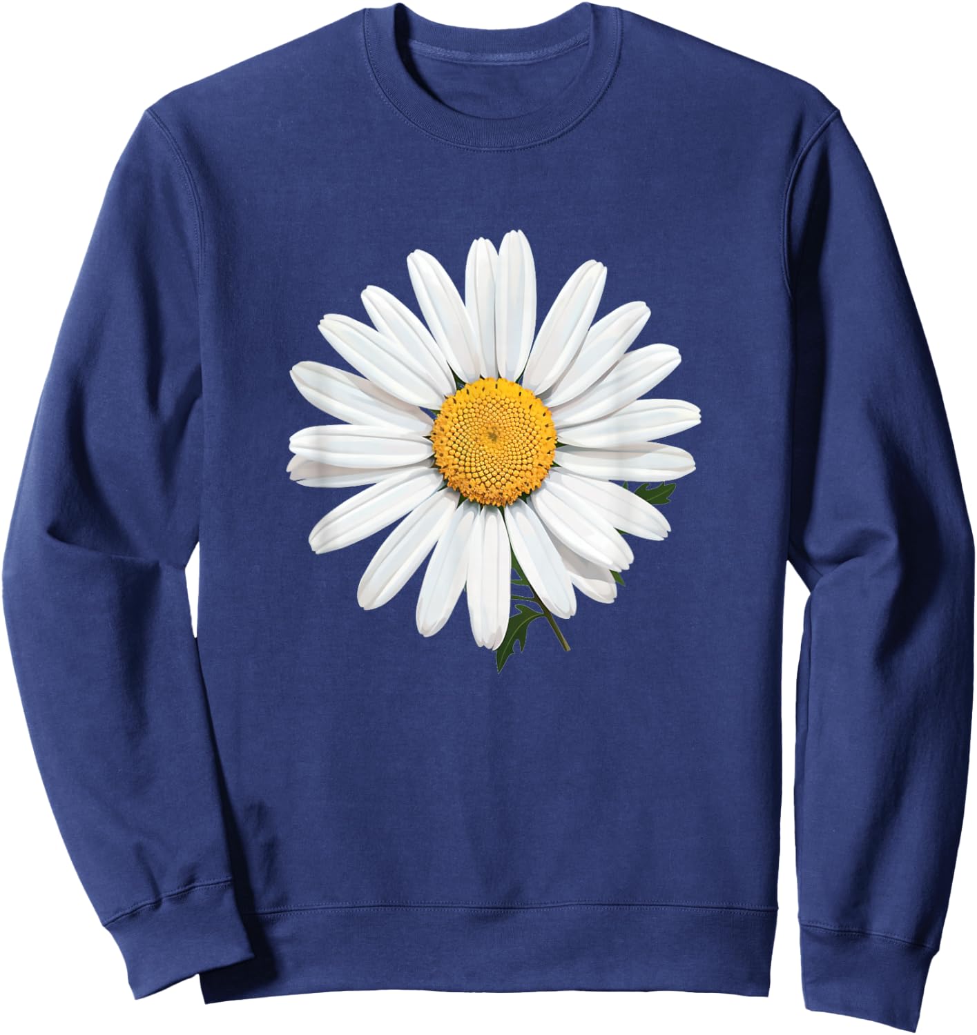 Nice White Daisies Flower Sweatshirt - Sweatshirt | Navy