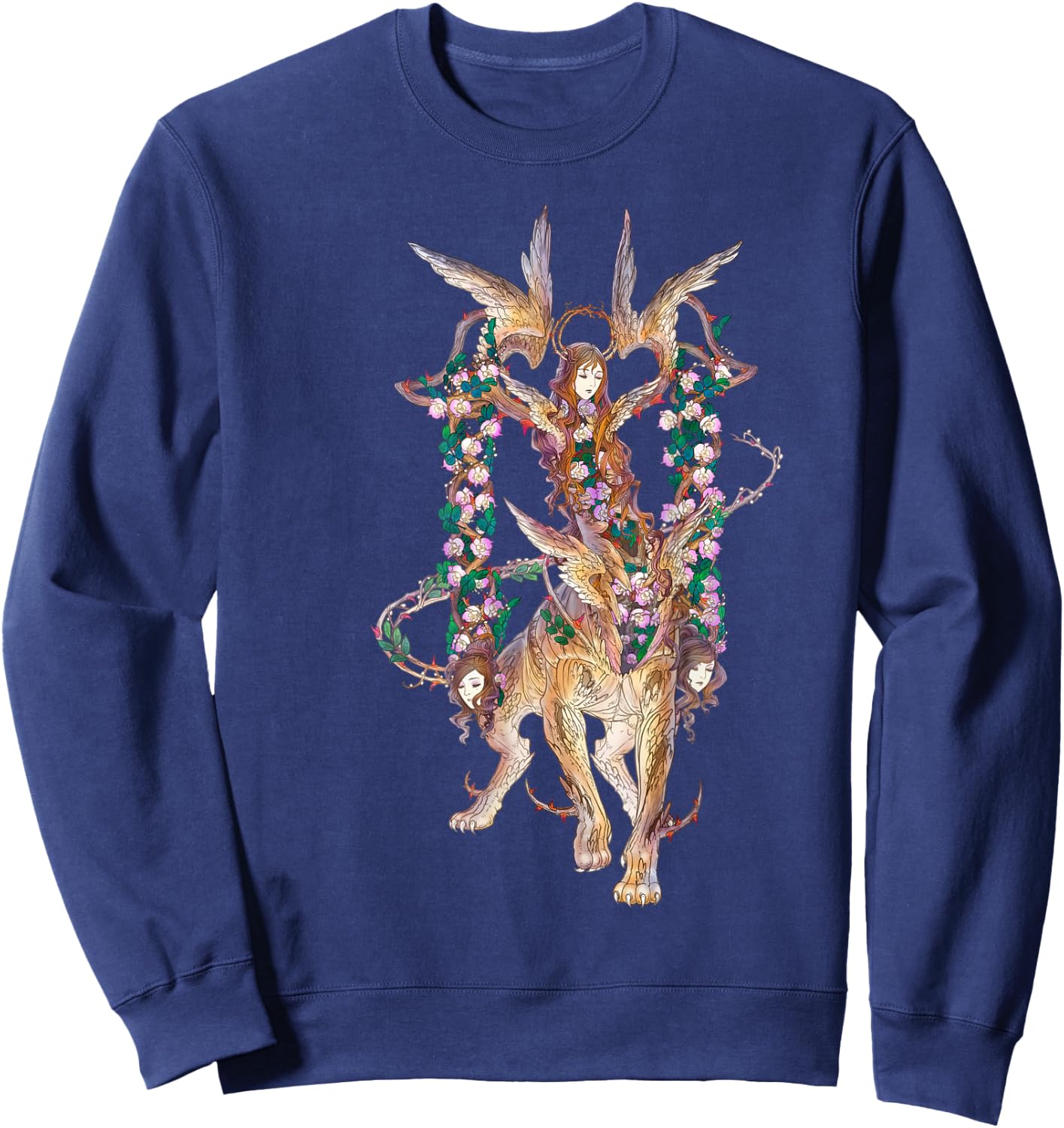 Fantasy art Greek Mythology Sphinx Sweatshirt - Sweatshirt | Navy