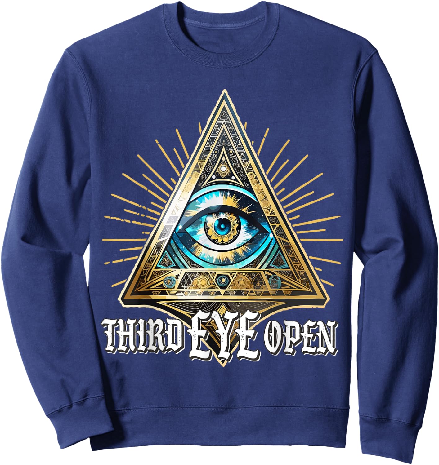 Spiritual Mystical Gaze - Streetwear All Seeing Third Eye Sweatshirt - Sweatshirt | Navy