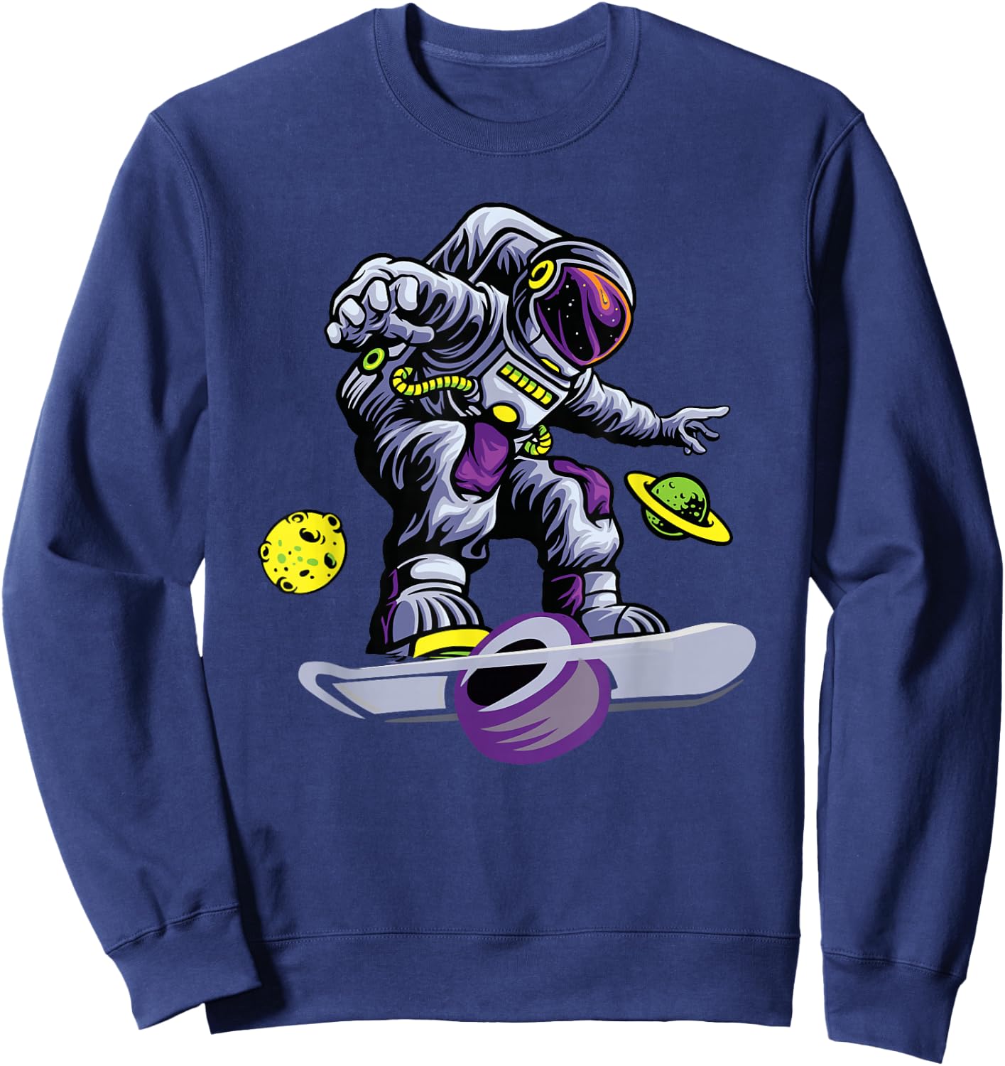 Skating Astronaut on onewheel Skateboard Sweatshirt - Sweatshirt | Navy