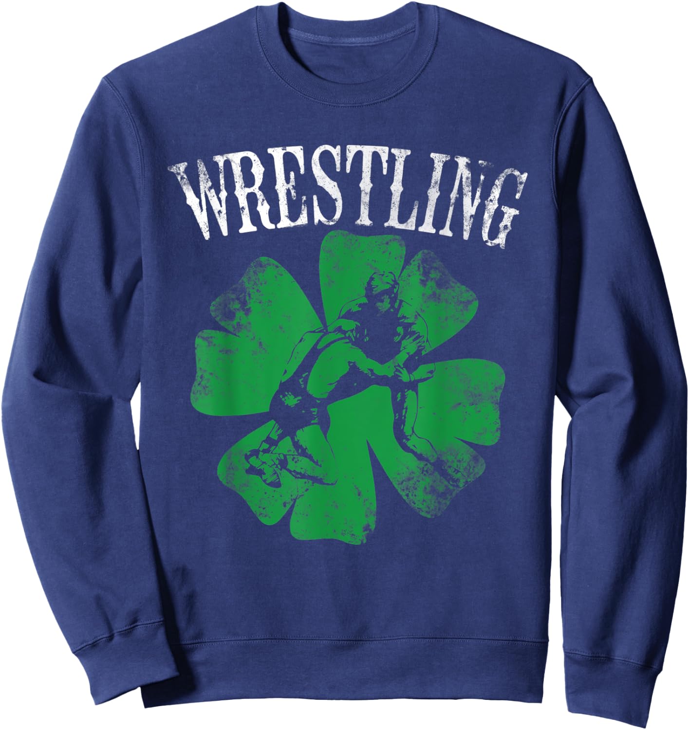 Irish American Flag Shamrock Wrestling St Patrick's Day Gift Women Kids Men Sweatshirt - Sweatshirt | Navy