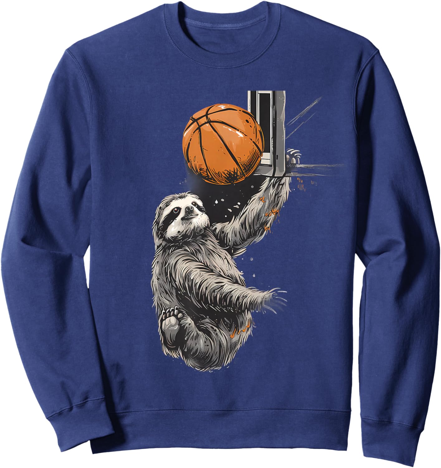 Basketball Sloth Basketball Hoop Basketball Lover Slam Dunk Sweatshirt - Sweatshirt | Navy