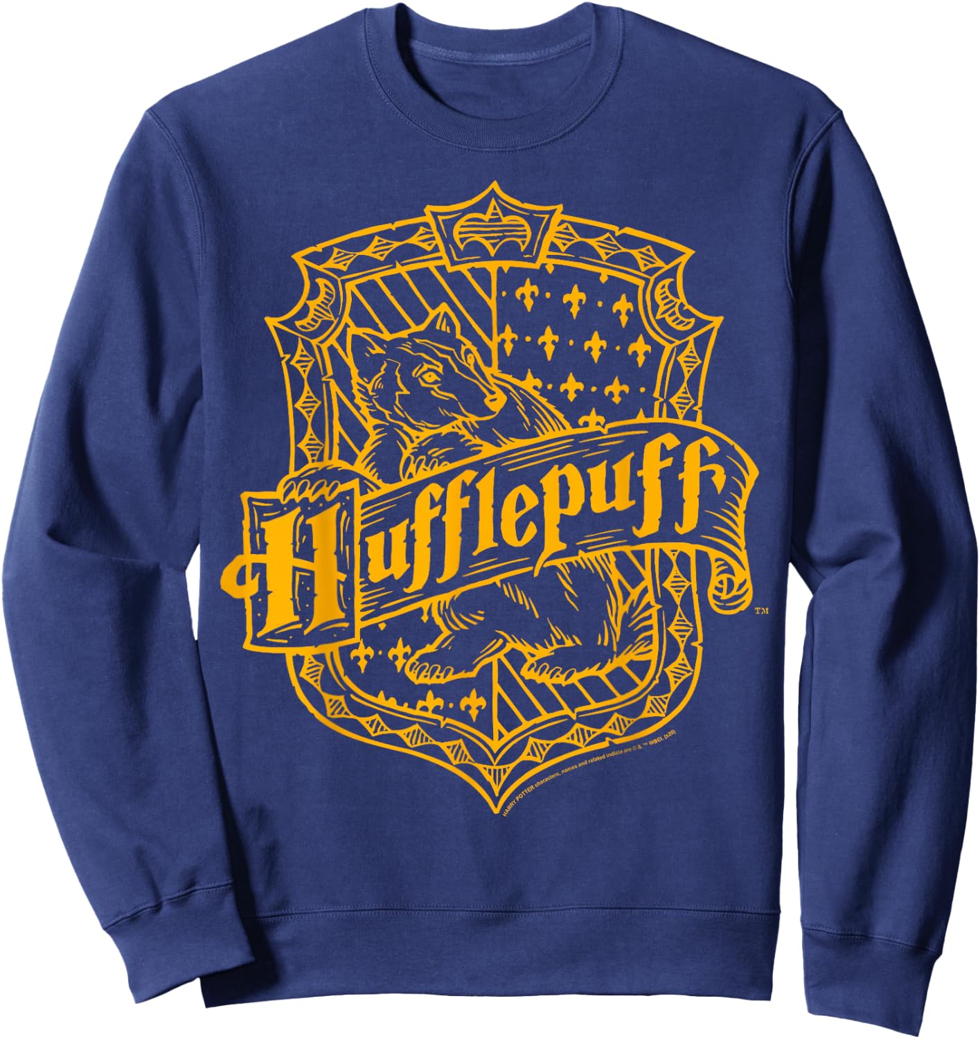 Harry Potter Hufflepuff Dark Detailed Crest Sweatshirt - Sweatshirt | Navy