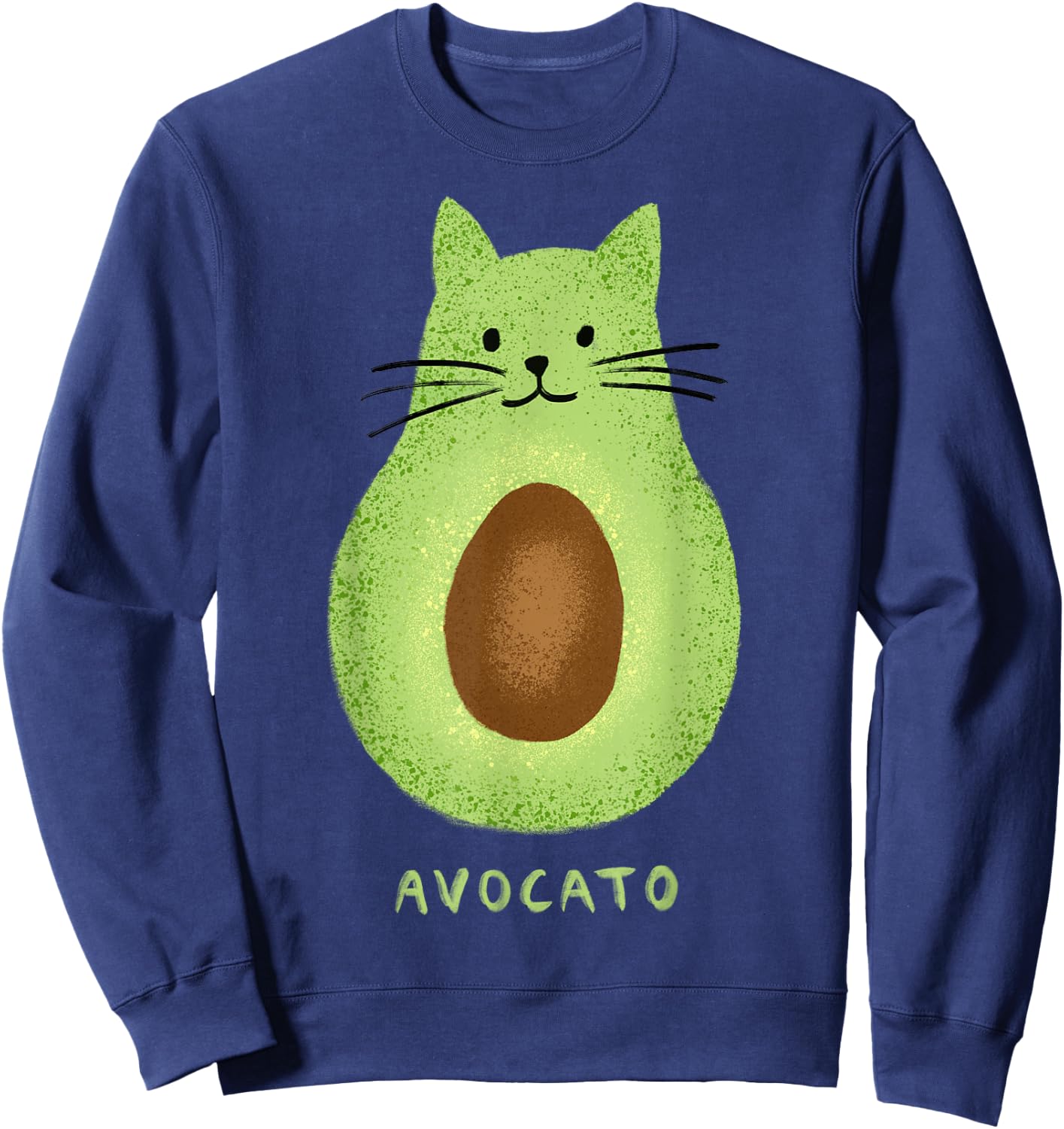 Avocato Funny Cute Cat Avocado Vegan and Cat Owner Kitten Sweatshirt - Sweatshirt | Navy