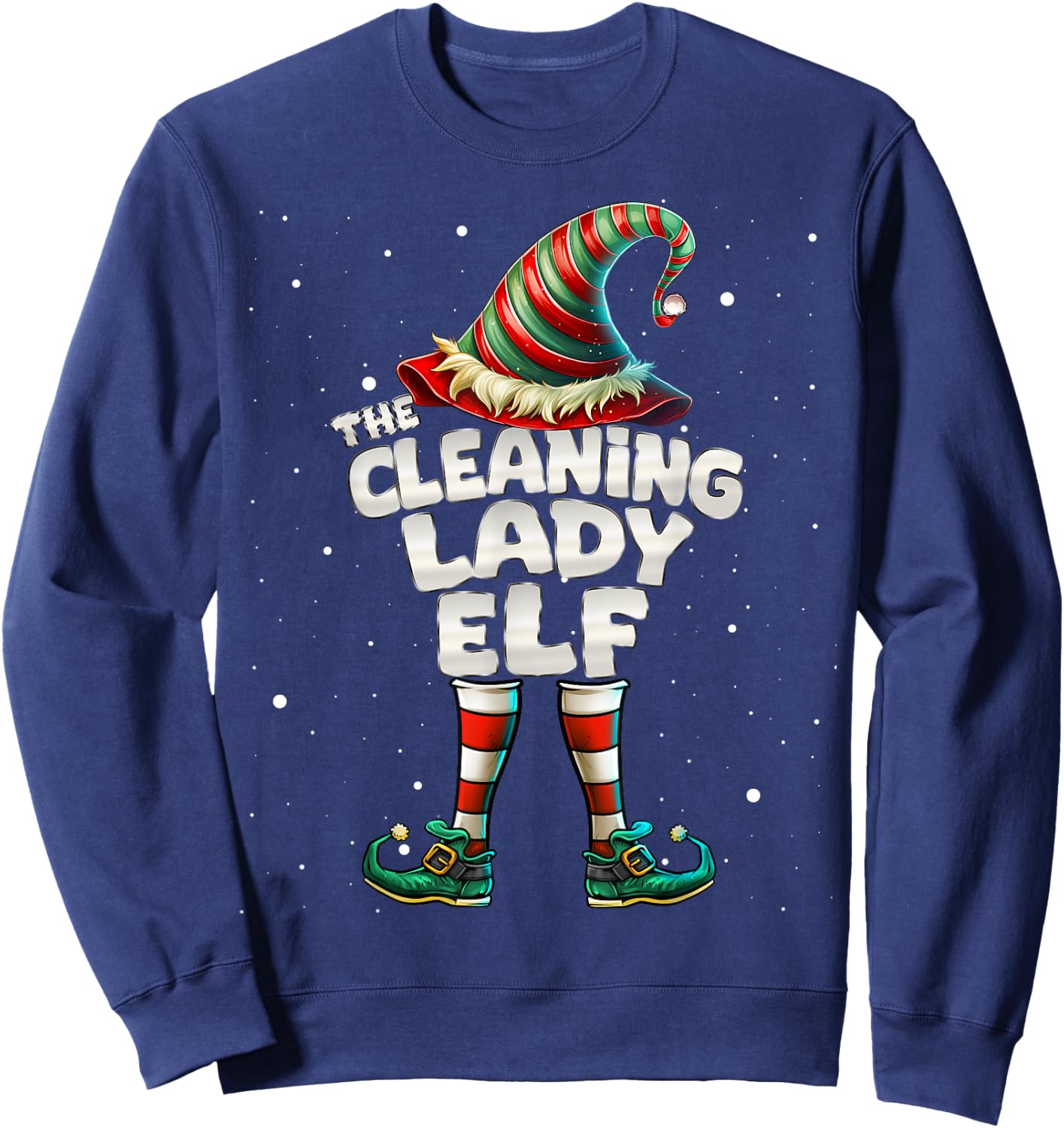 The Cleaning Lady Elf Family Matching Group Christmas Sweatshirt - Sweatshirt | Navy