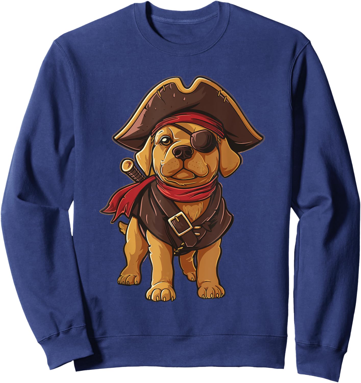 Golden Retriever Pirate Dog Halloween Party Men Women Kids Sweatshirt - Sweatshirt | Navy