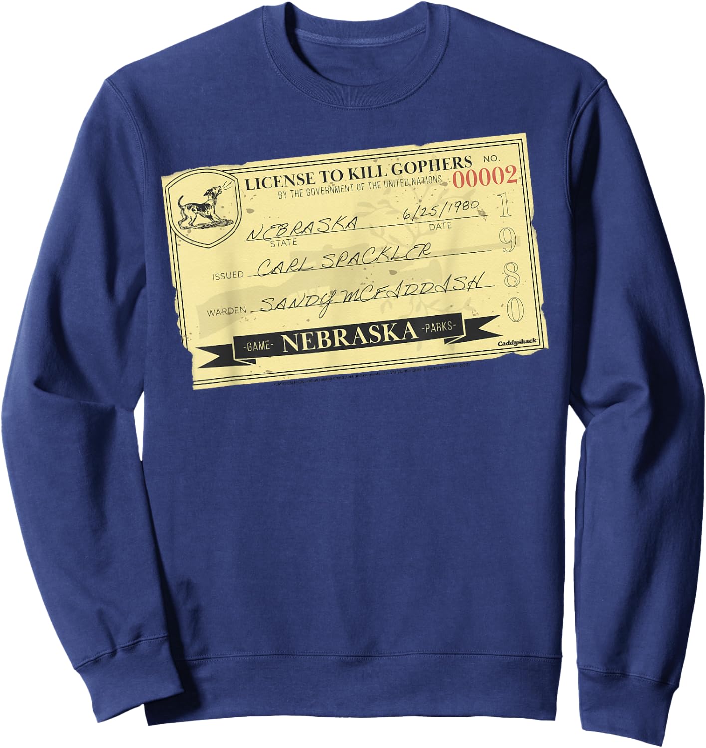 Caddyshack License To Kill Gophers Sweatshirt - Sweatshirt | Navy