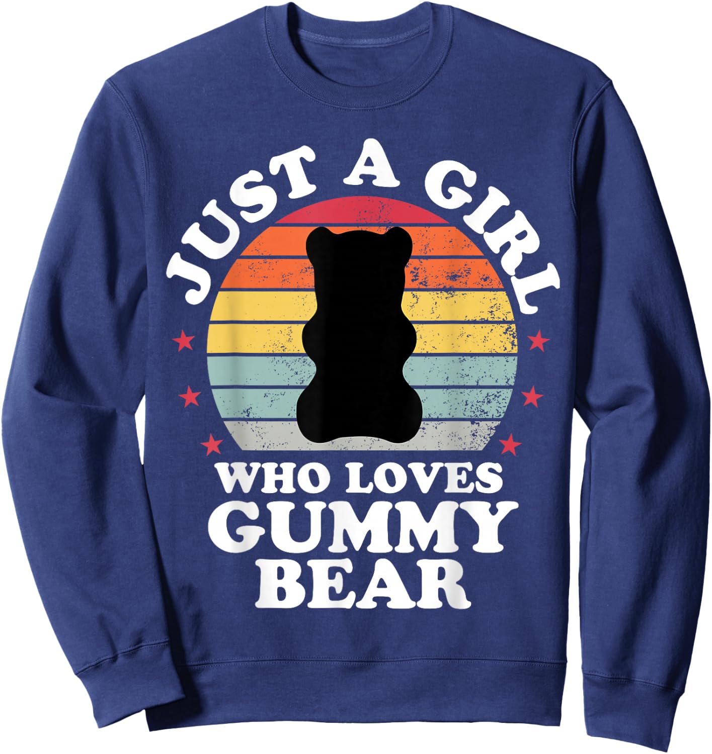 Just A Girl Who Loves Gummy Bear Funny Candy Girls Kid Sweatshirt - Sweatshirt | Navy