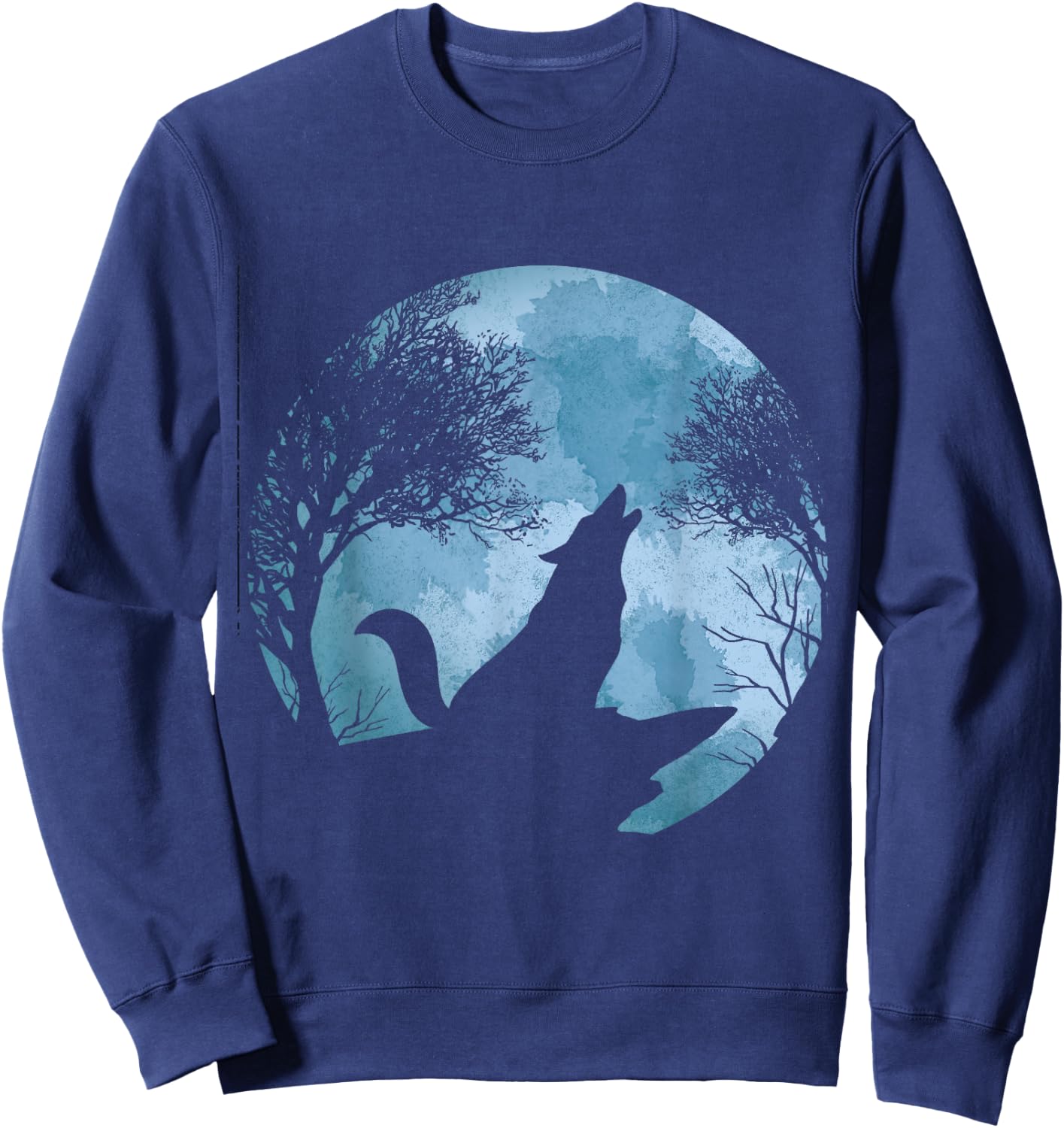 Howling Full Moon Forest Animal Wildlife Gift Moonlight Wolf Sweatshirt - Sweatshirt | Navy