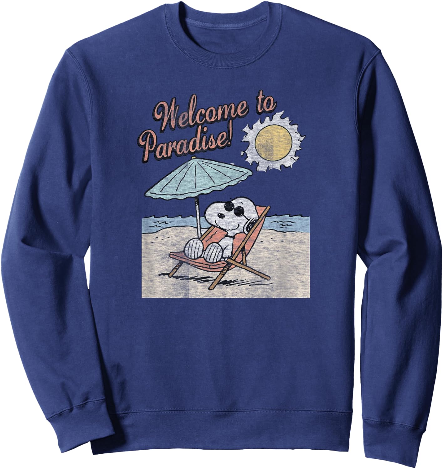 Peanuts Snoopy Welcome To Paradise Sweatshirt - Sweatshirt | Navy