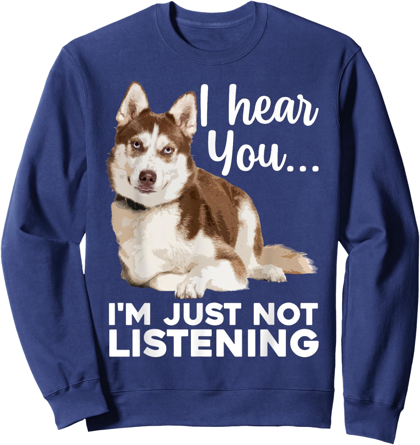 Funny Husky Dog Art Women Kids Siberian Husky Lover Sweatshirt - Sweatshirt | Navy