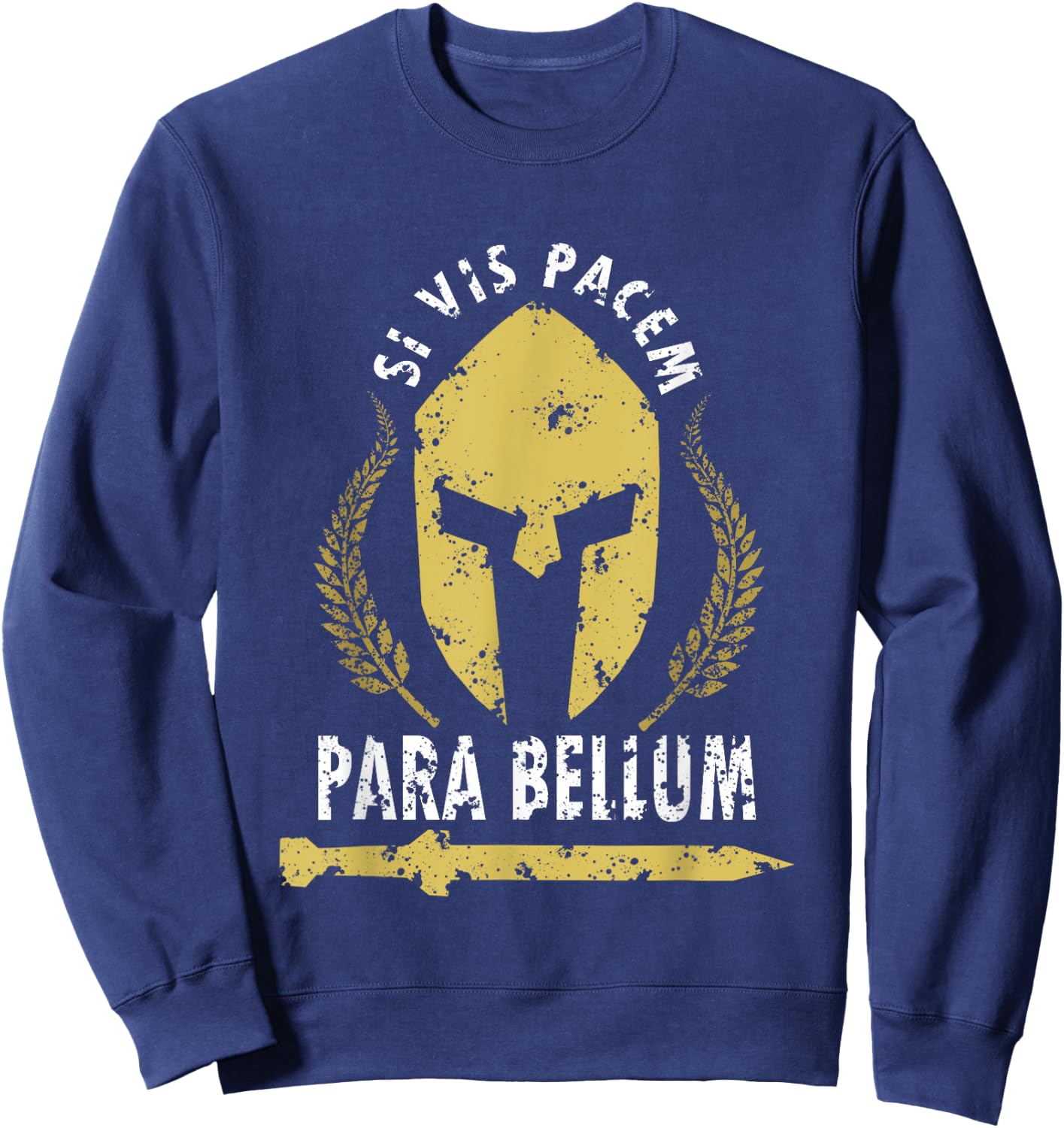Si Vis Pacem Para Bellum Vintage Greece History Fighter Gym Sweatshirt - Sweatshirt | Navy