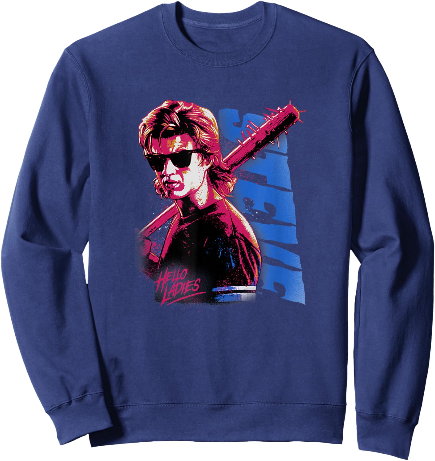 Stranger Things Stevie Splatter Punk Hello Ladies Sweatshirt - Sweatshirt | Navy