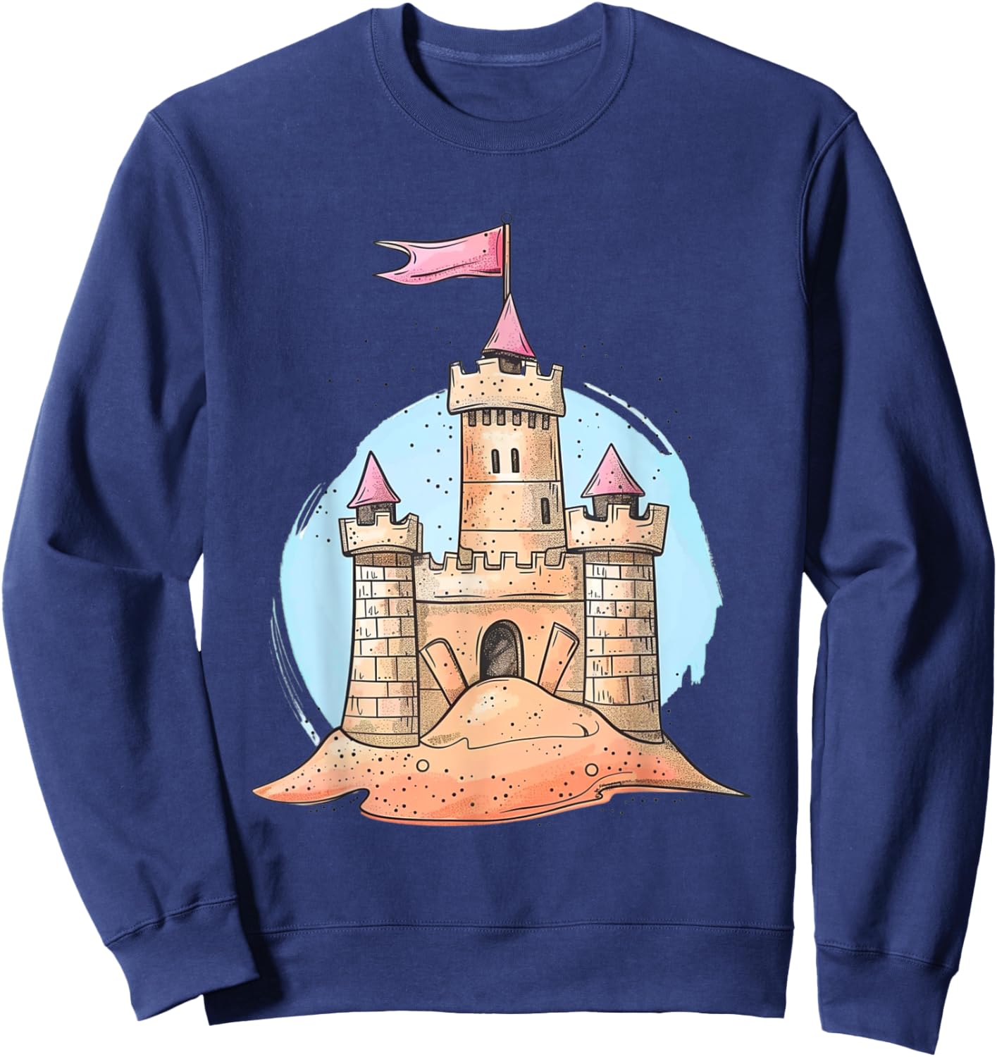 Sandcastle Dreams Beach Fun Kids Design Sweatshirt - Sweatshirt | Navy