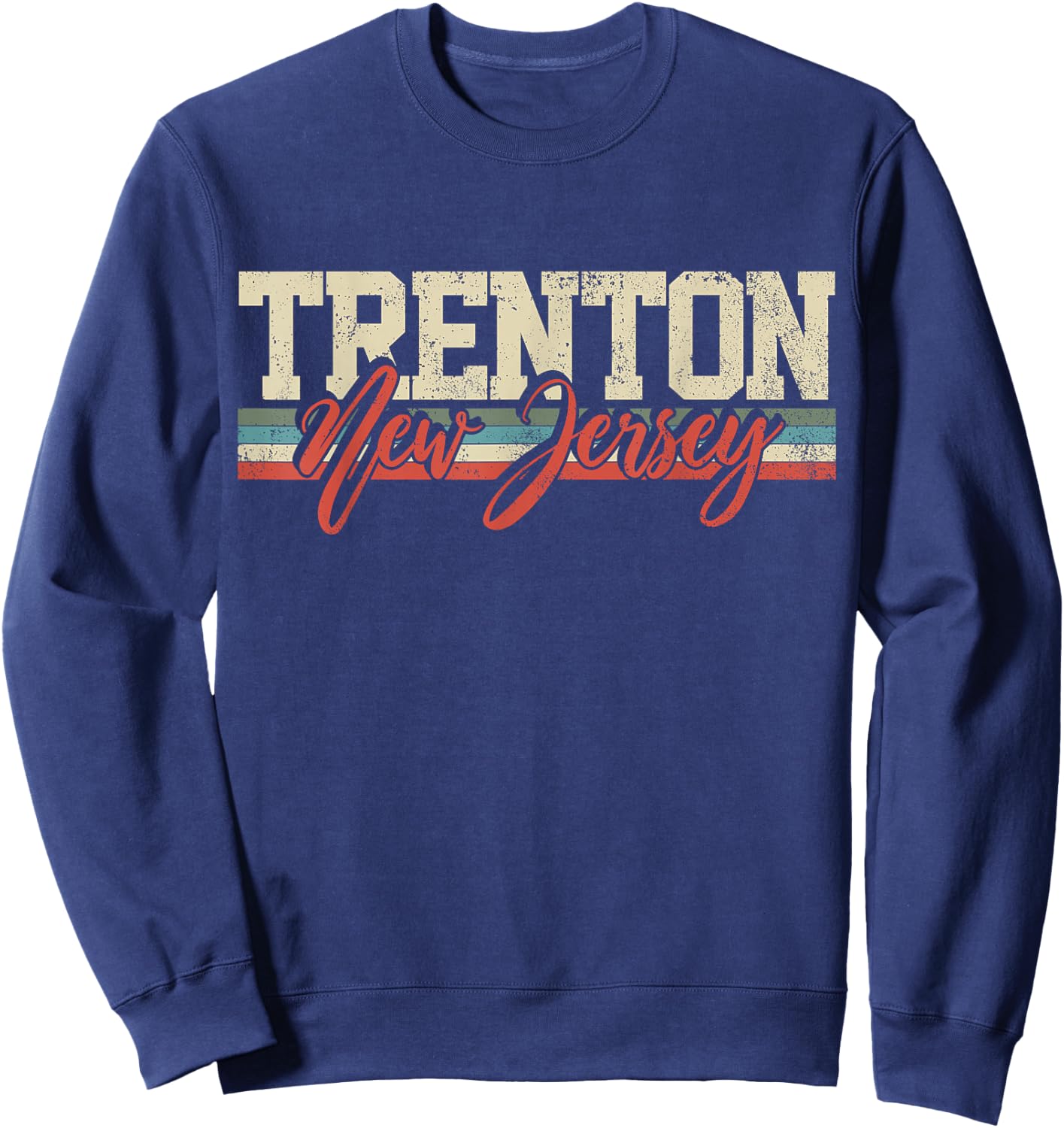 Trenton New Jersey Retro Vintage Sweatshirt - Sweatshirt | Navy