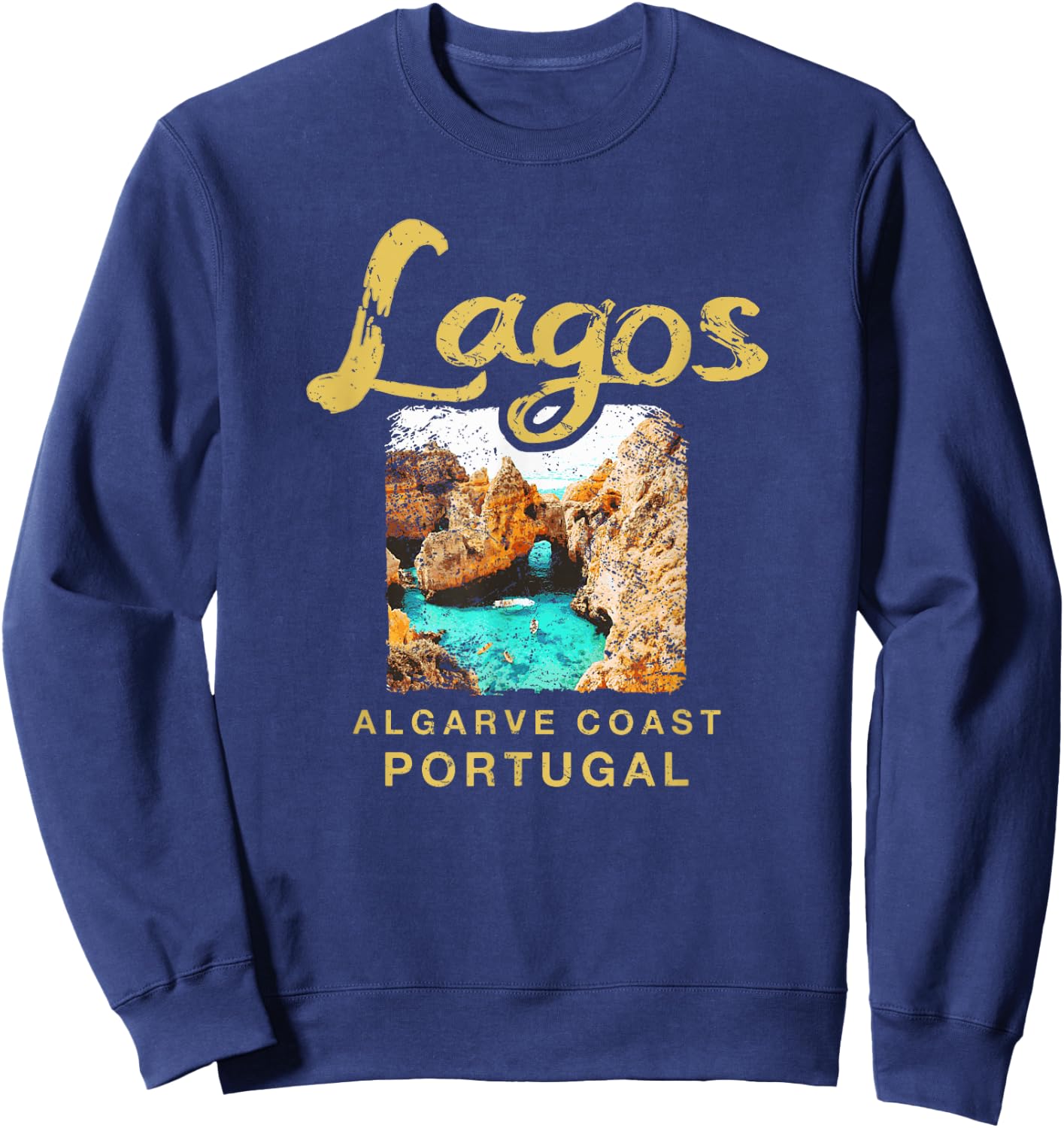 Lagos Portugal Algarve Coast Portuguese Vintage Sweatshirt - Sweatshirt | Navy