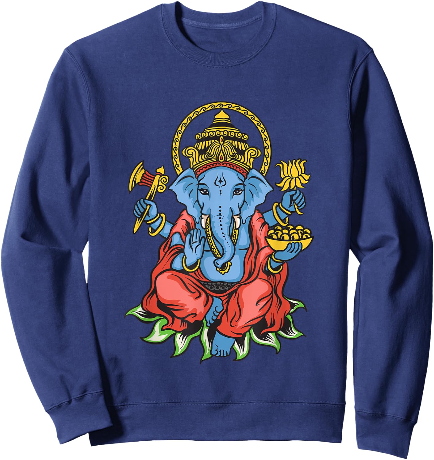 Spiritual Hindu God Ganesha Meditation Yoga Sweatshirt - Sweatshirt | Navy