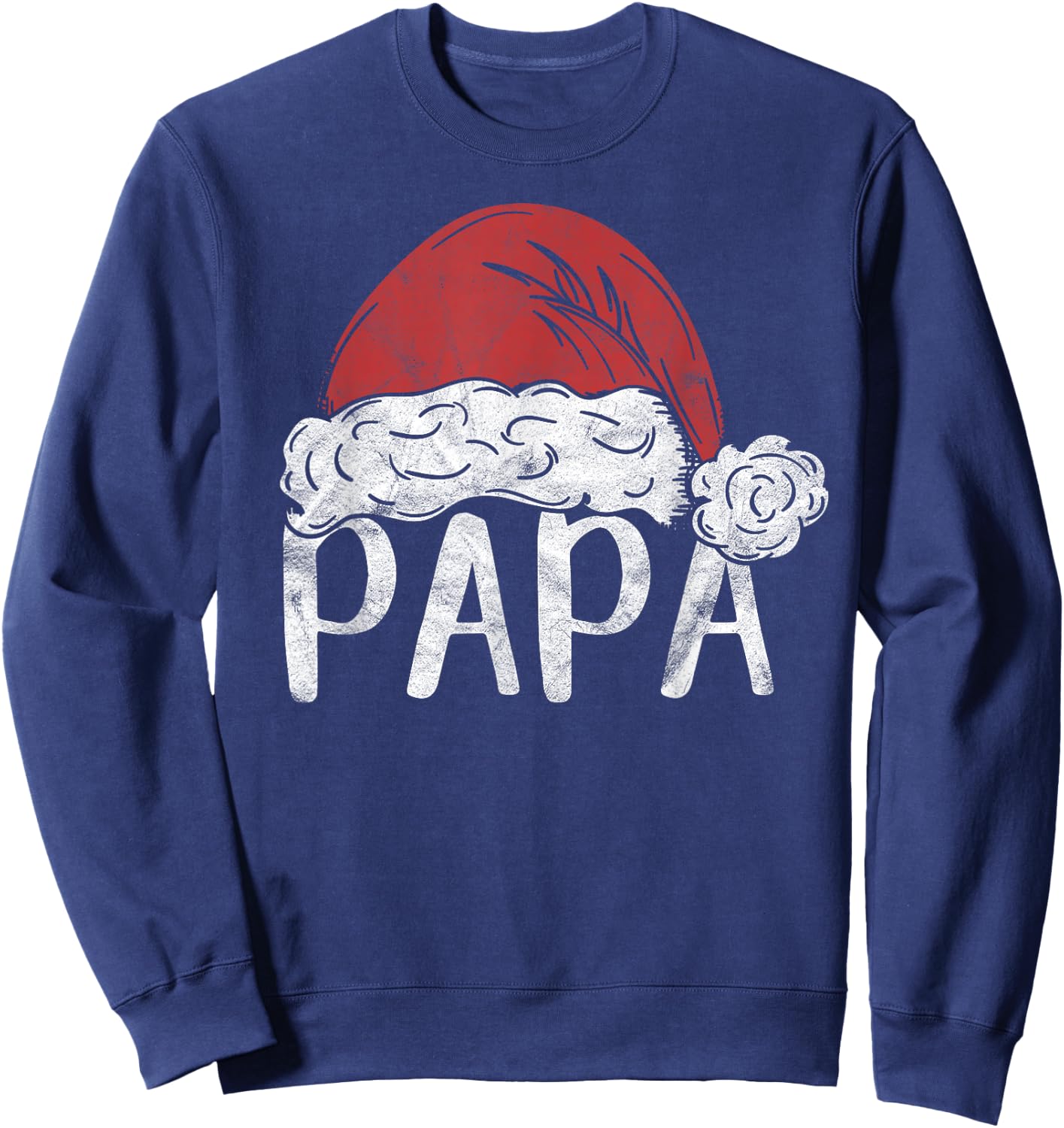Papa Claus Christmas Costume Gift Santa Matching Family Xmas Sweatshirt - Sweatshirt | Navy