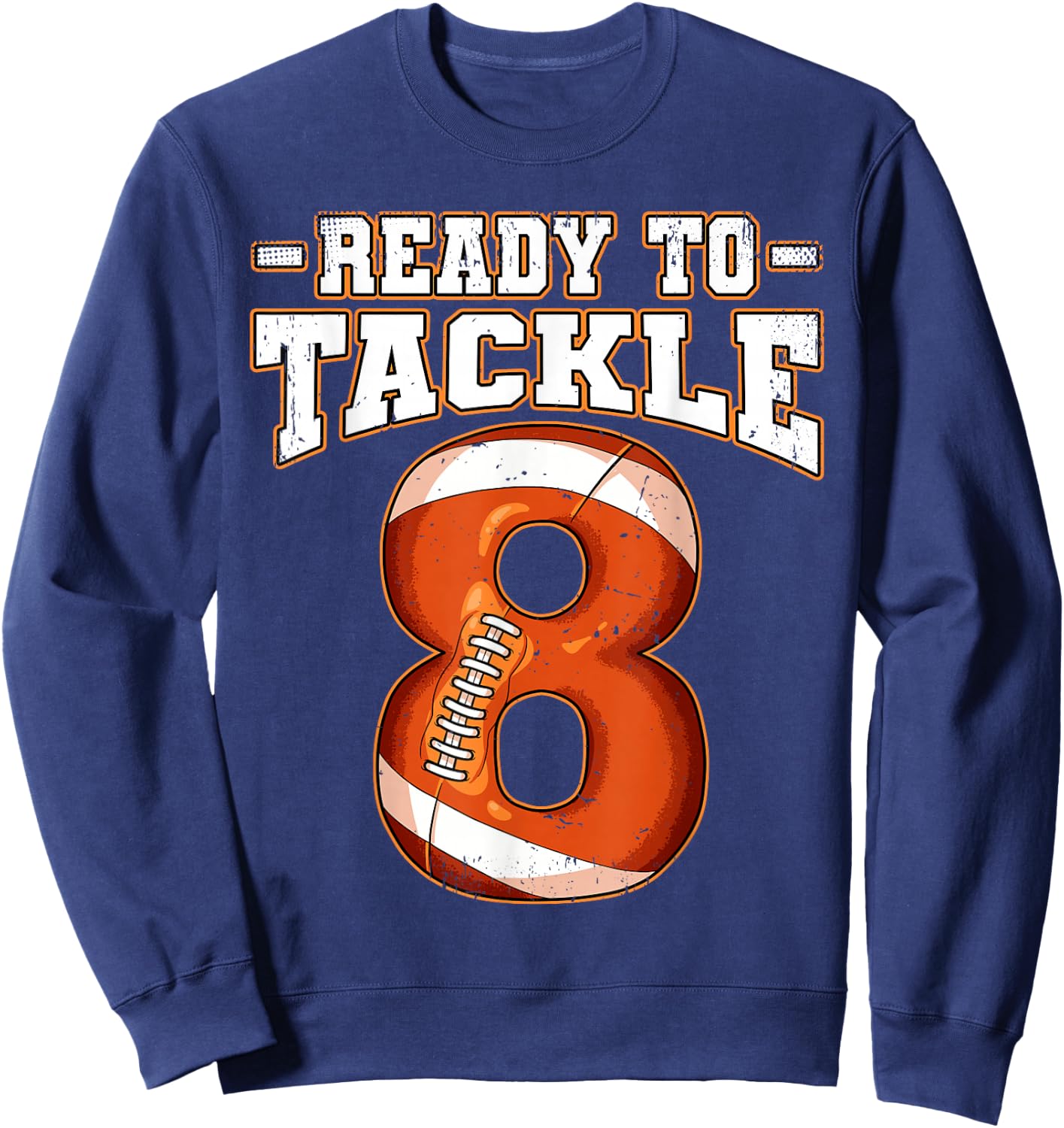 8th Birthday Football Sweatshirt - Sweatshirt | Navy