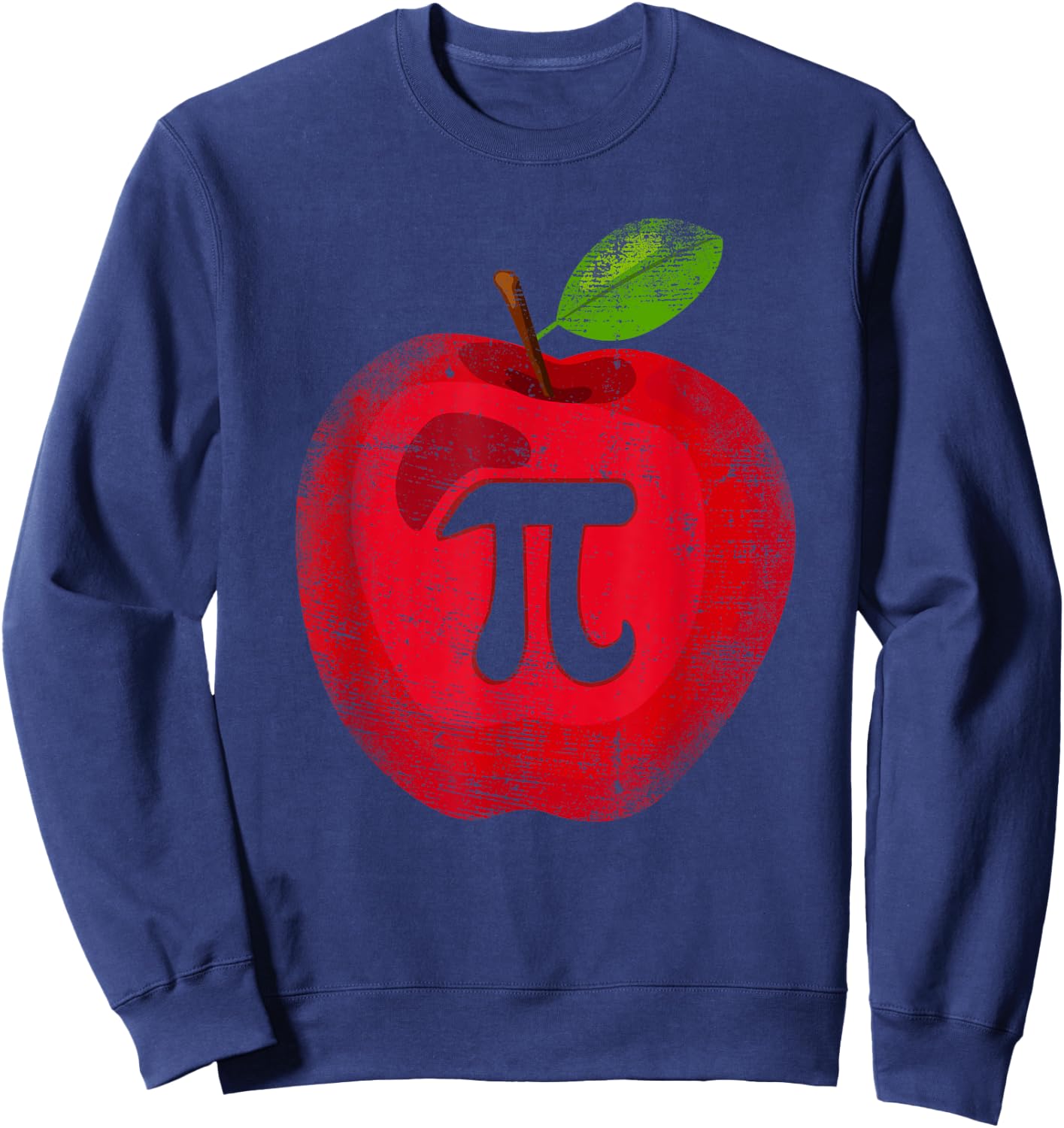 Apple Pi Day Math Lover Teacher Student 3.14 Apple Pie Pun Sweatshirt - Sweatshirt | Navy