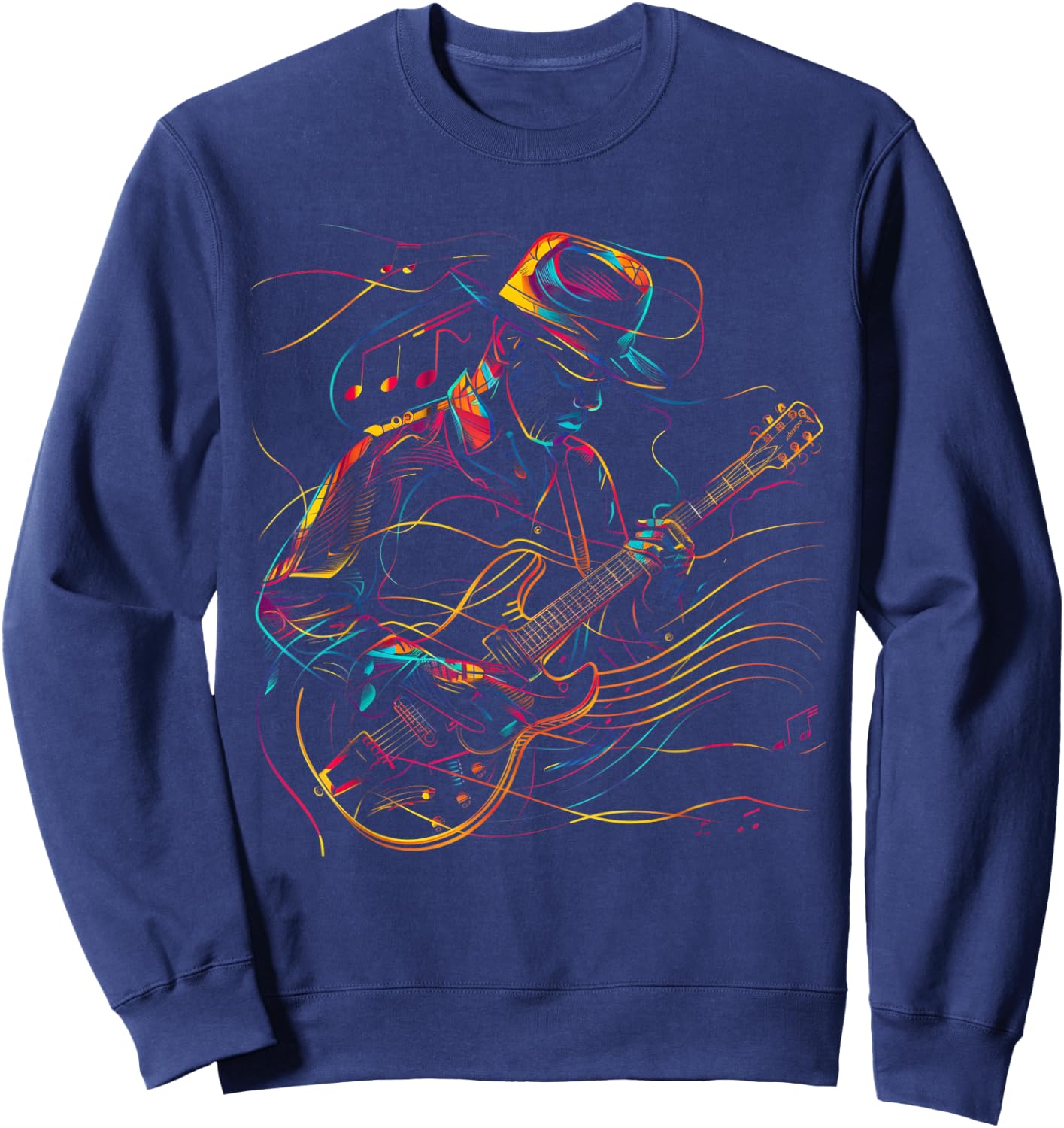 Guitar Player Jazz Blues Music Blues Musician Guitarist Sweatshirt - Sweatshirt | Navy