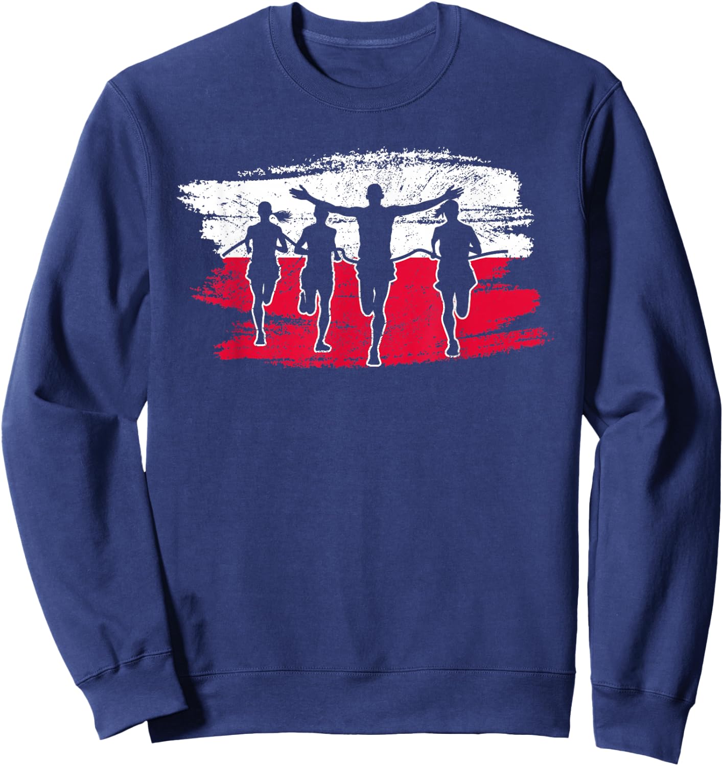 Running Marathon Runners Poland Polish Polska Sweatshirt - Sweatshirt | Navy