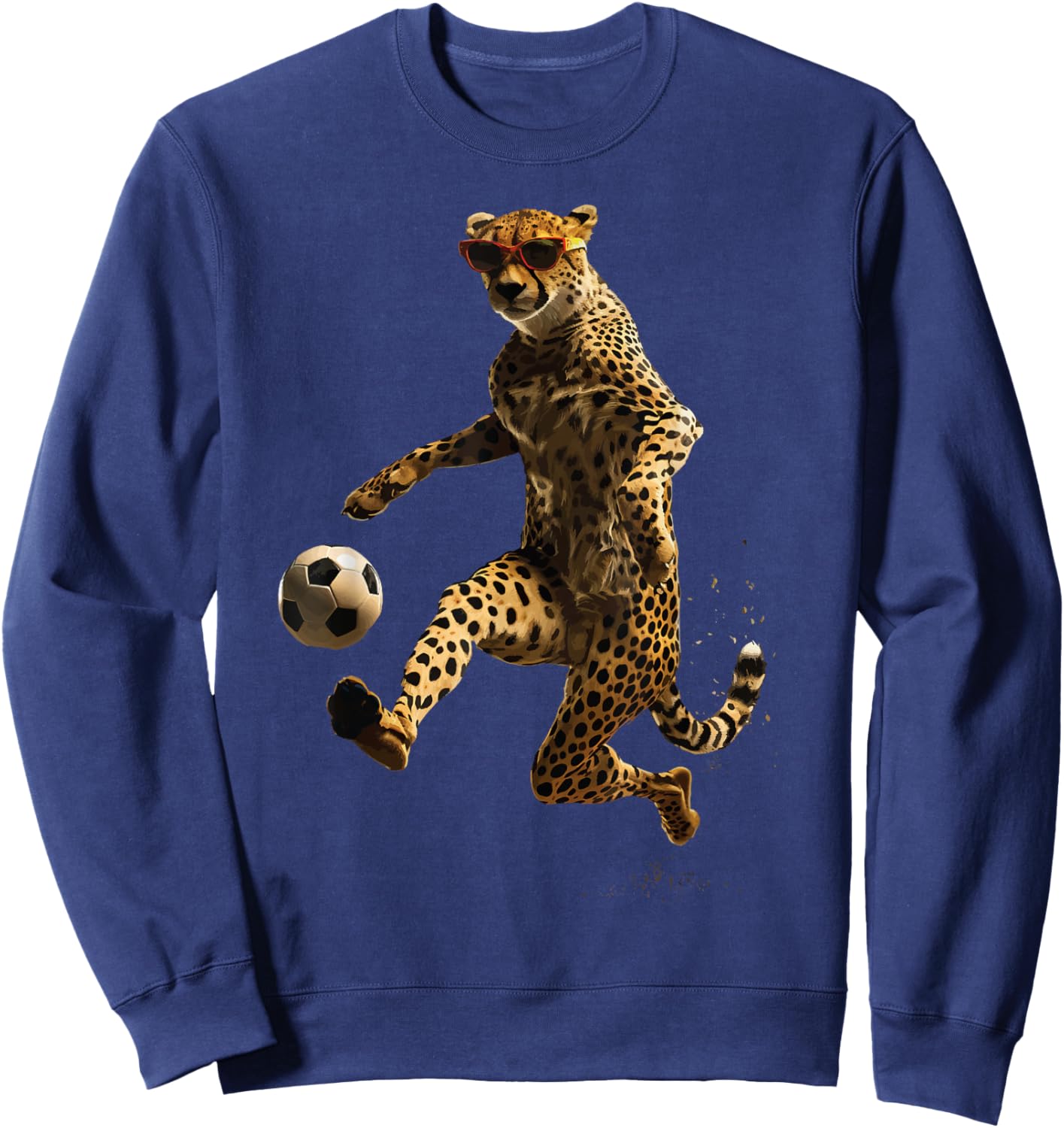 Cheetah Soccer Football Sweatshirt - Sweatshirt | Navy