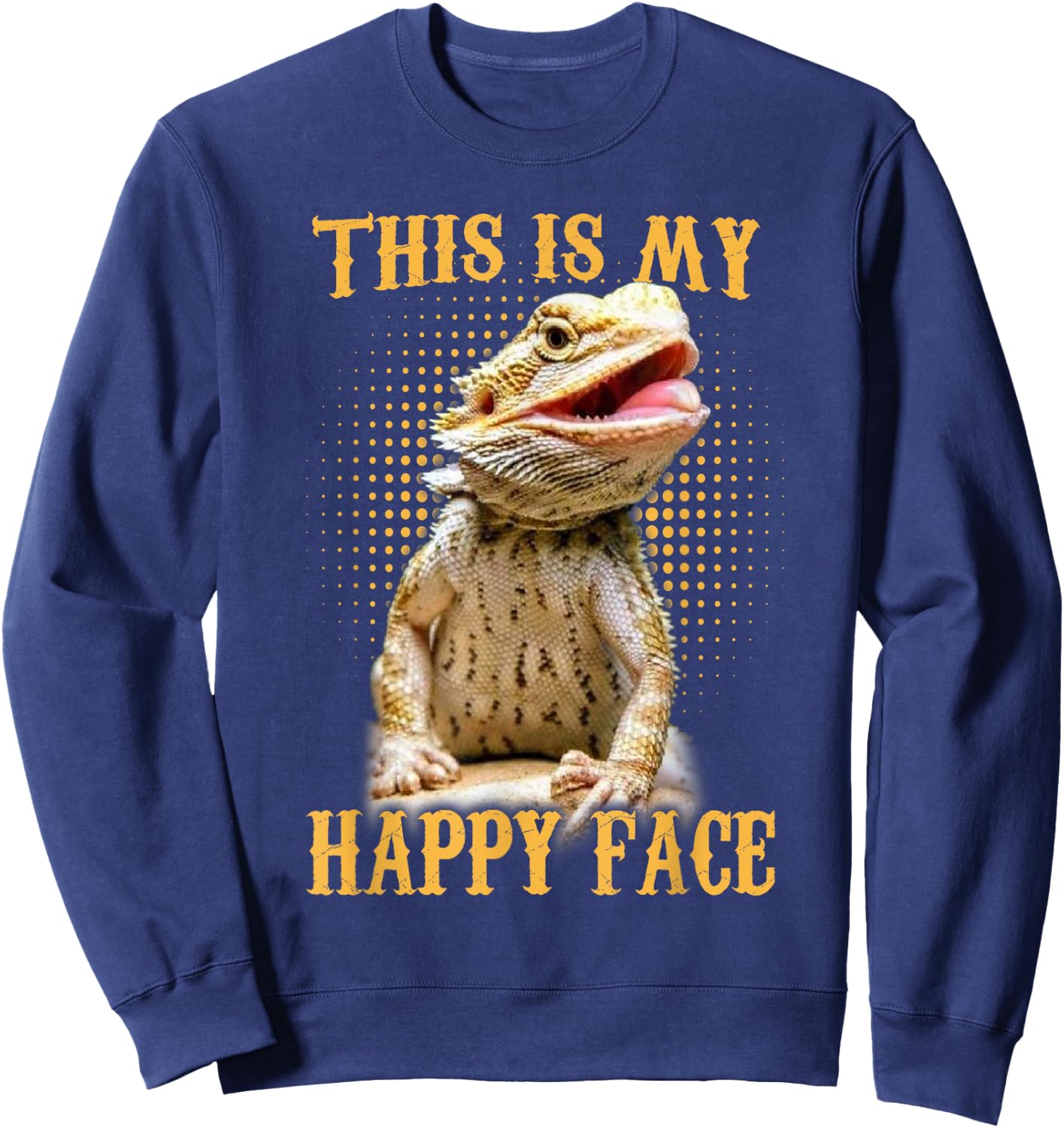 This is My Happy Face Bearded Dragon Funny Gift Girls Kids Small Sweatshirt - Sweatshirt | Navy