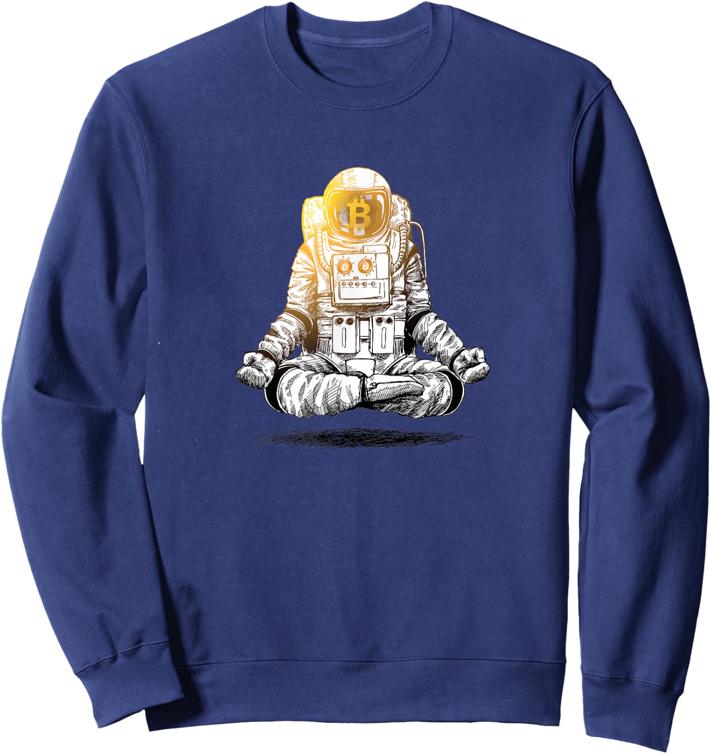 Bitcoin To The Moon - Crypto Chill Astronaut Sweatshirt - Sweatshirt | Navy