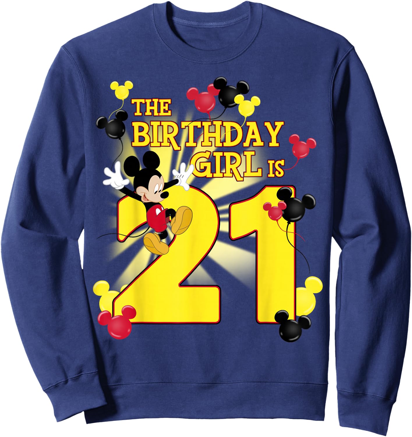 Disney Mickey and Friends Mickey 21st Birthday Girl Sweatshirt - Sweatshirt | Navy