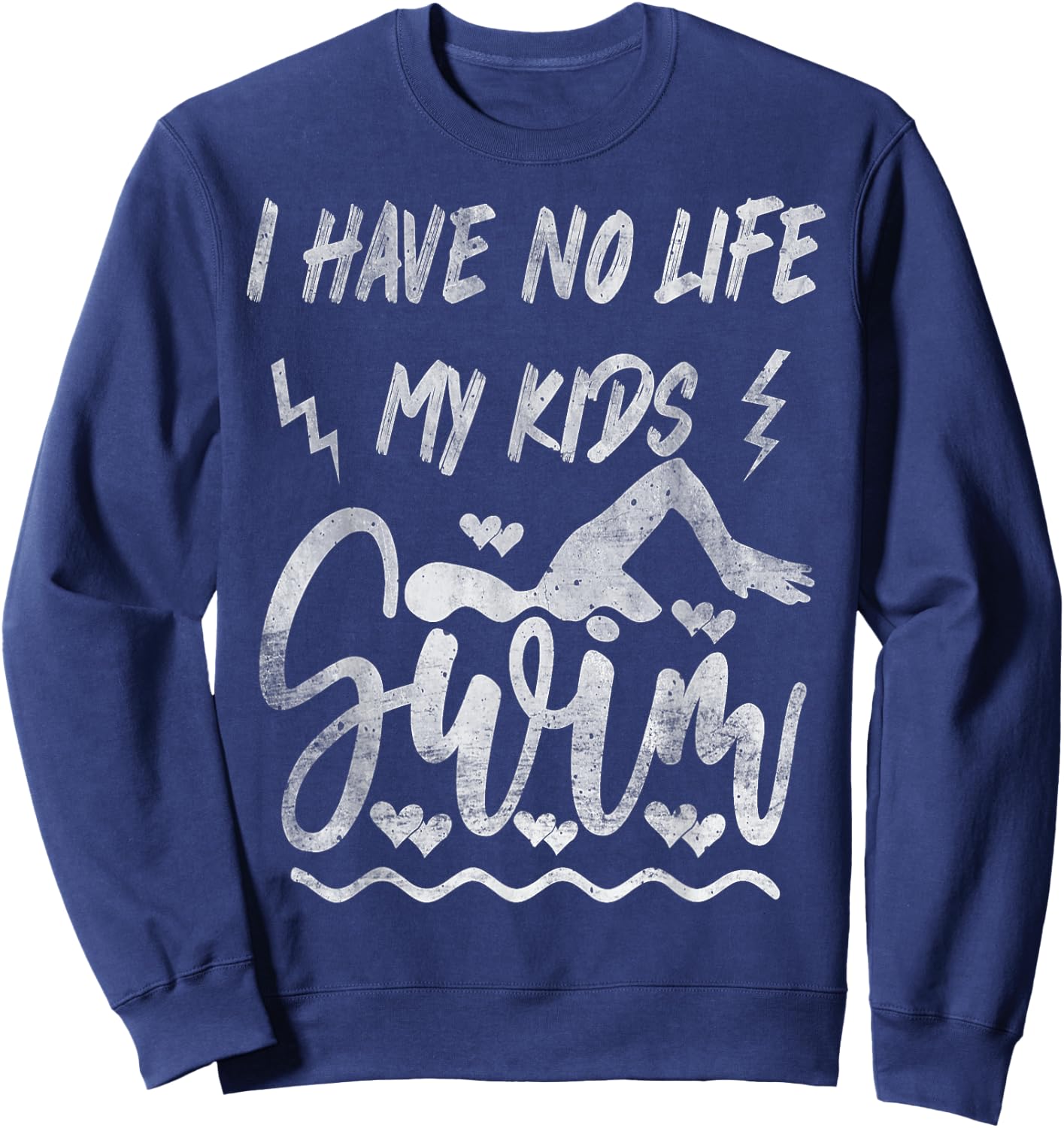 Funny Swim Mom Swim Dad Cool Swimming Swimmers Vintage Sweatshirt - Sweatshirt | Navy
