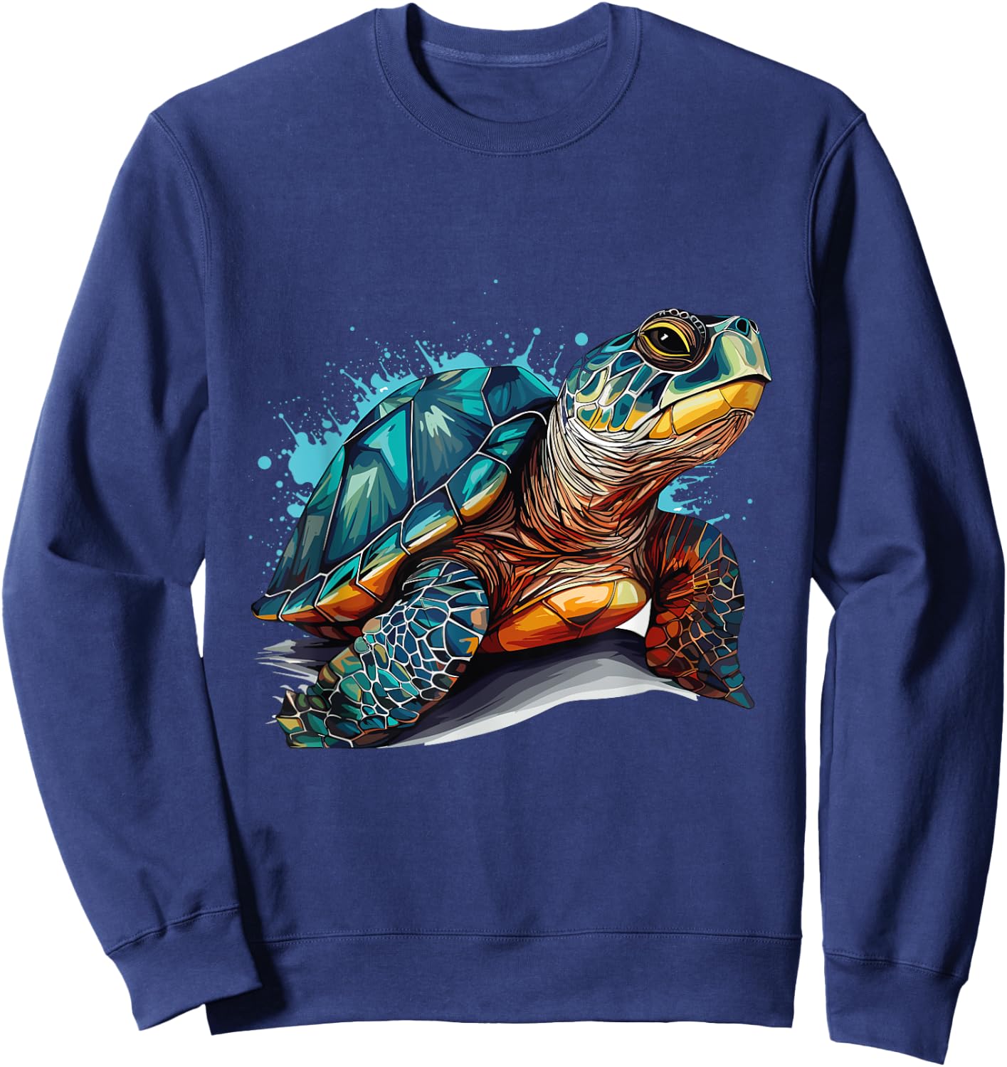 Sea Turtle in the Ocean, Turtles Lover Sweatshirt - Sweatshirt | Navy