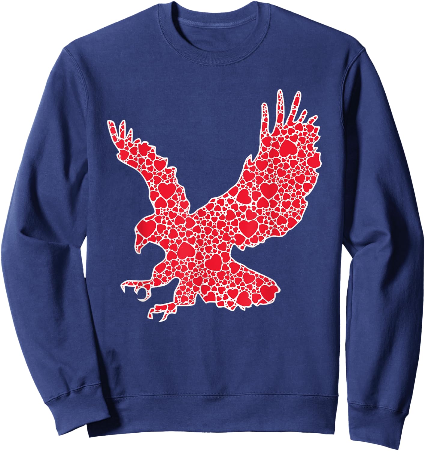 Eagle Hearts Valentine's Day Hawk Animal Lover Girl Gift Sweatshirt - Sweatshirt | Navy