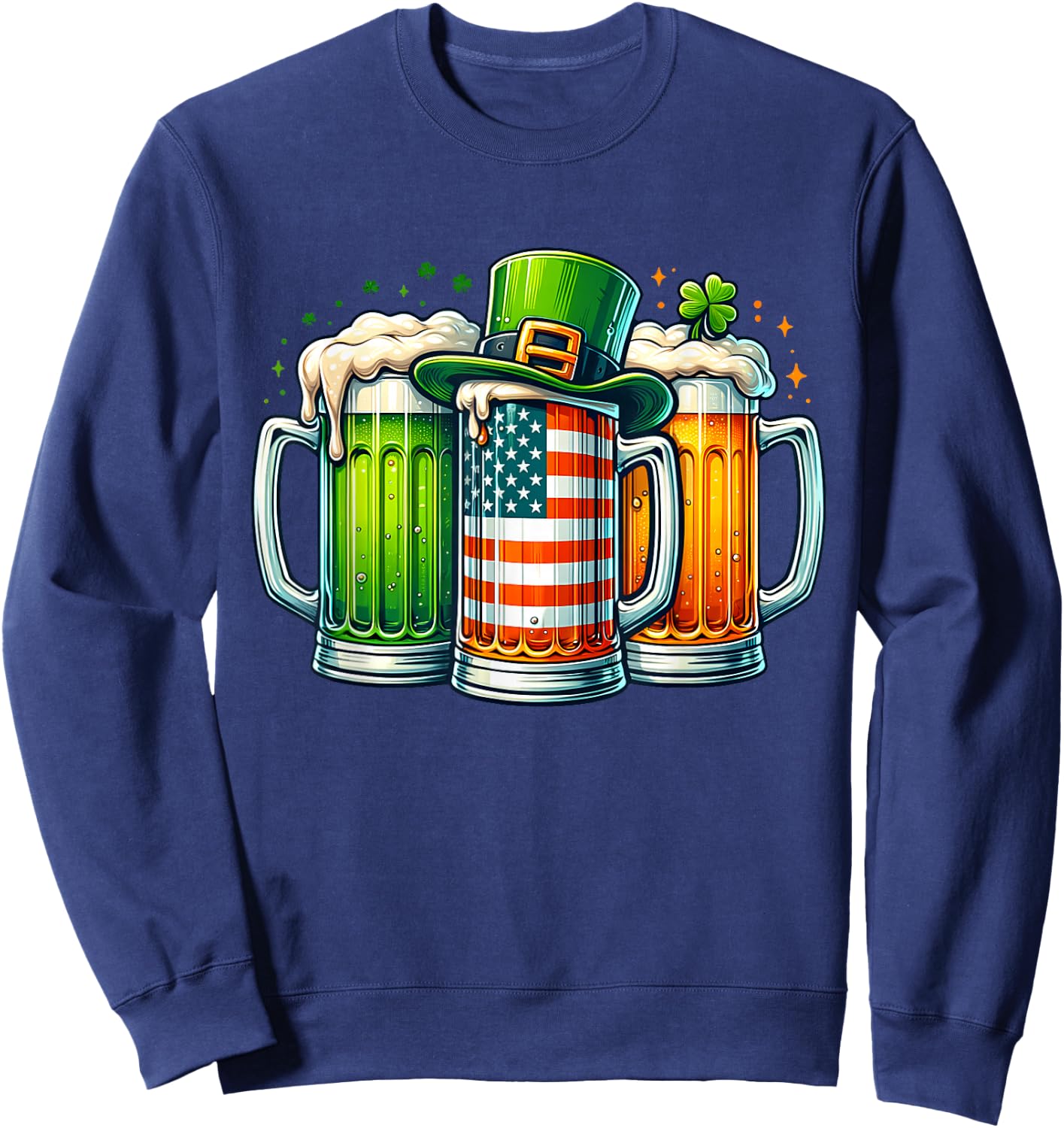 Irish Beer Ireland St Patricks Day Drinking Party Men Women Sweatshirt - Sweatshirt | Navy